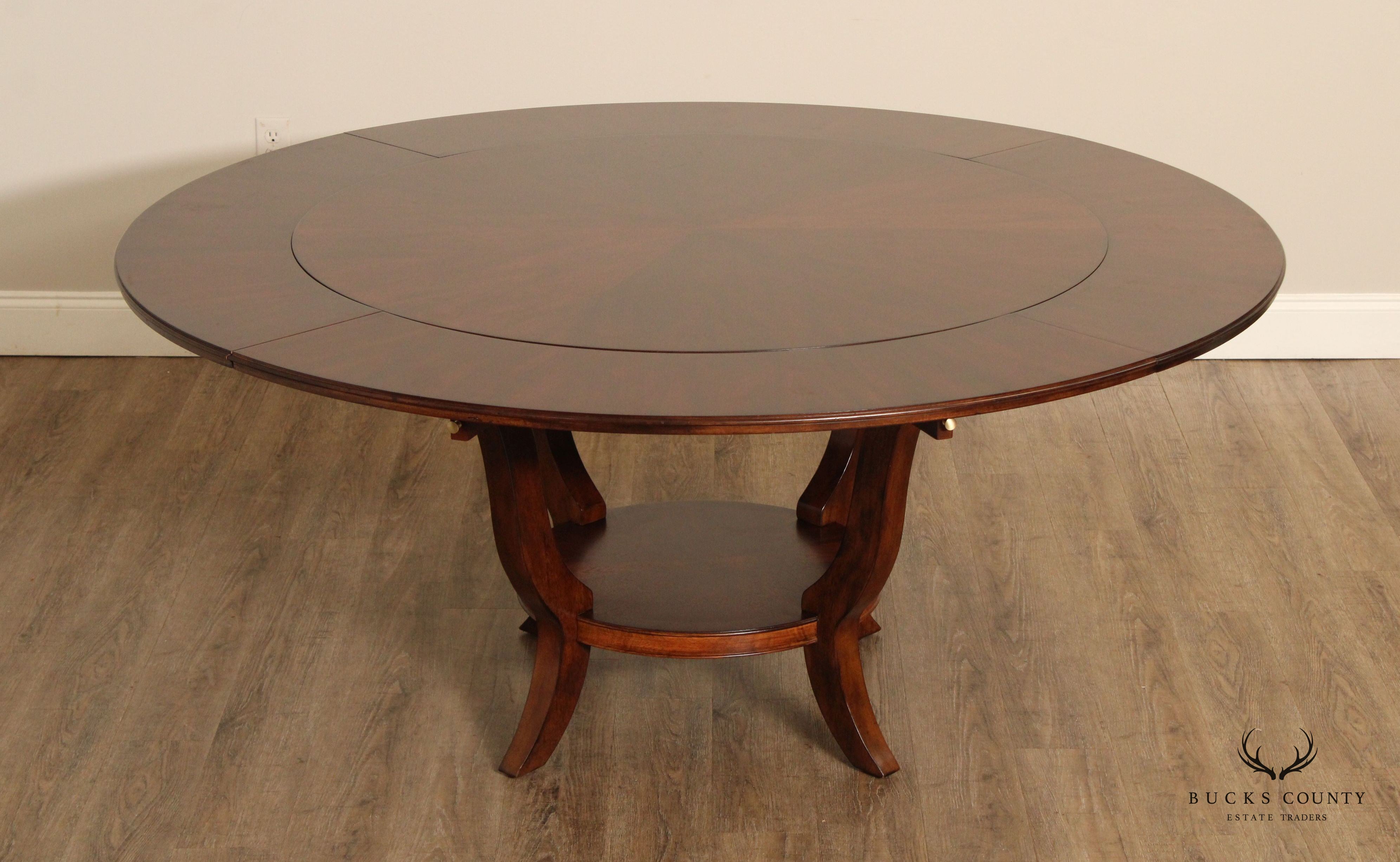 Stanley Furniture Round Expandable Sunburst Cherry Dining Table