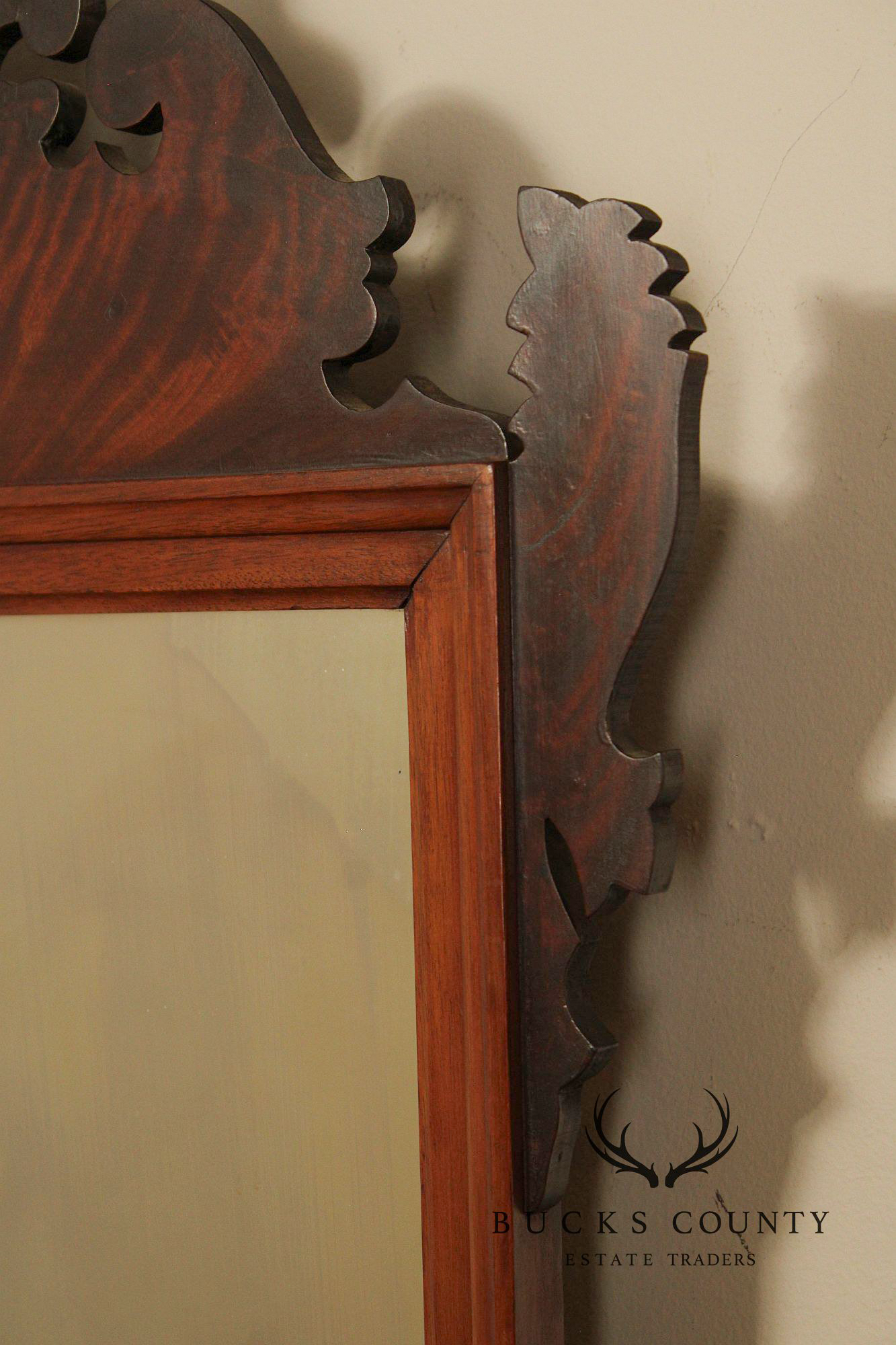 Chippendale Style Custom Quality Mahogany Wall Mirror