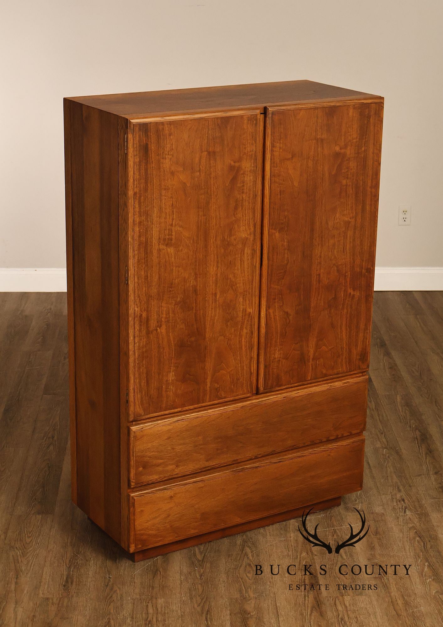 Lane Mid Century Modern Walnut Gentleman's Chest Armoire