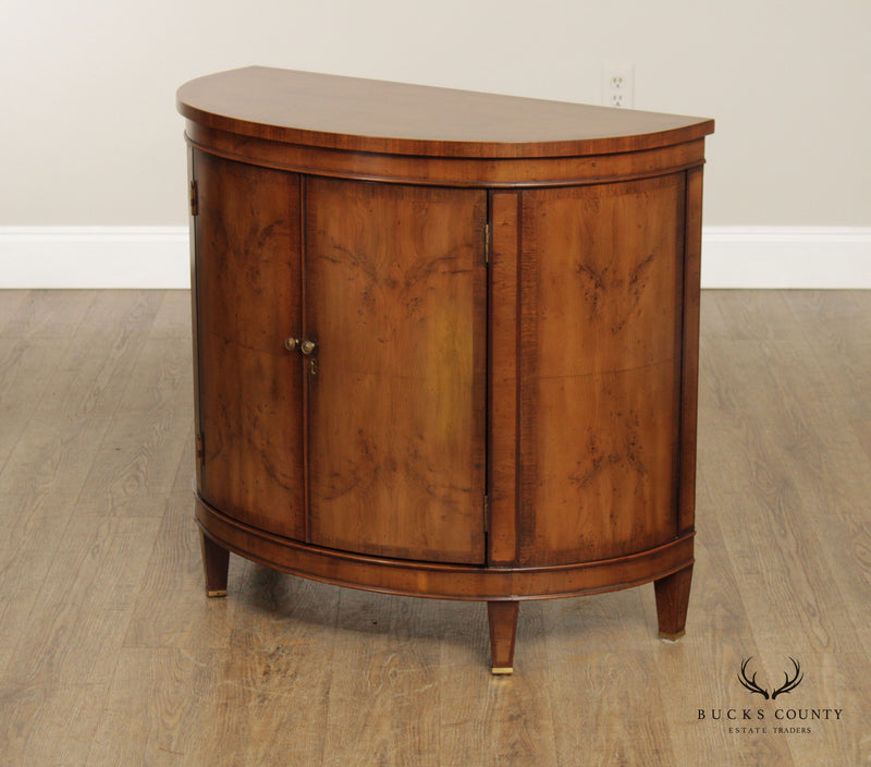 Quality Yew Wood Demilune Two Door Console