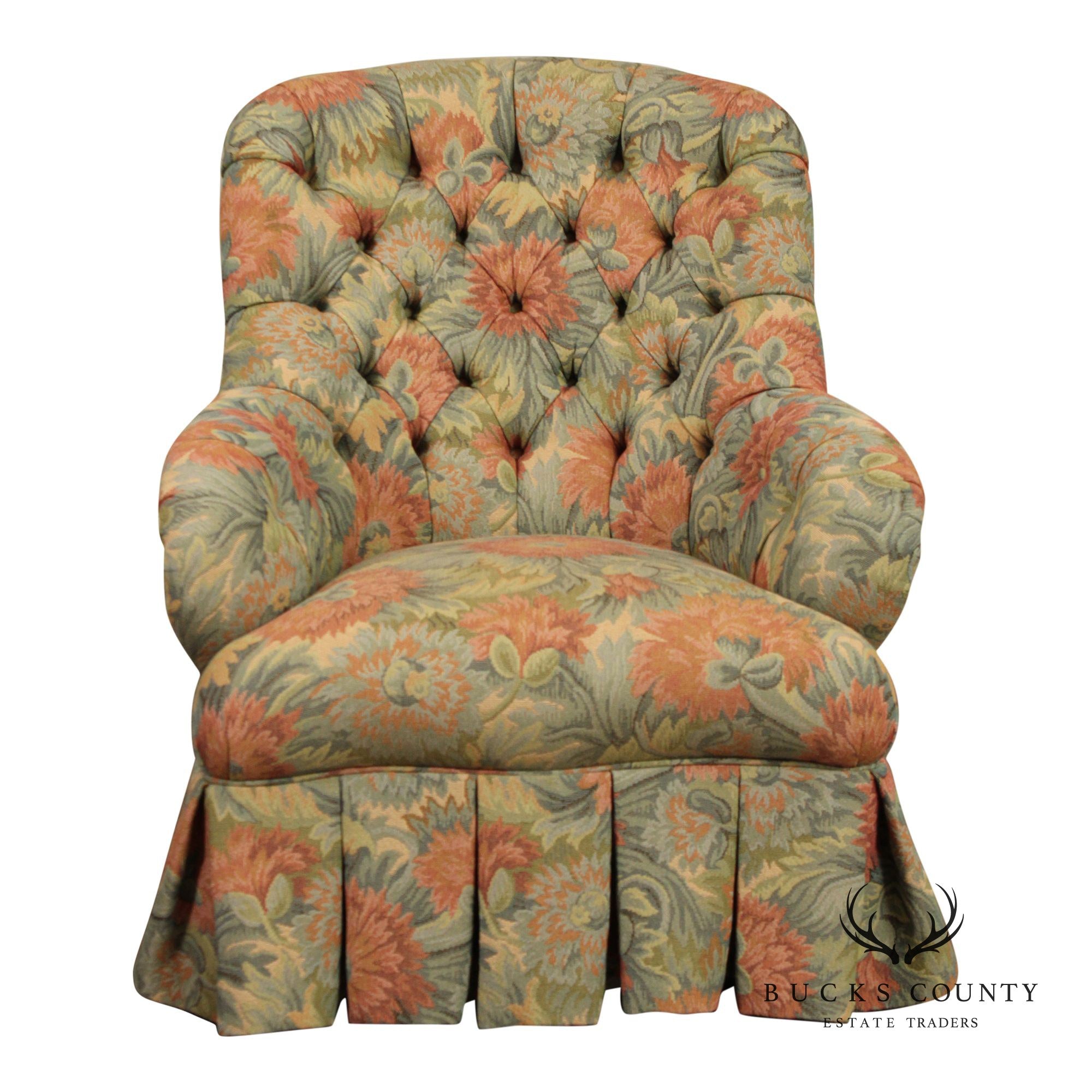 Henredon Historic Natchez Collection Button Tufted Armchair