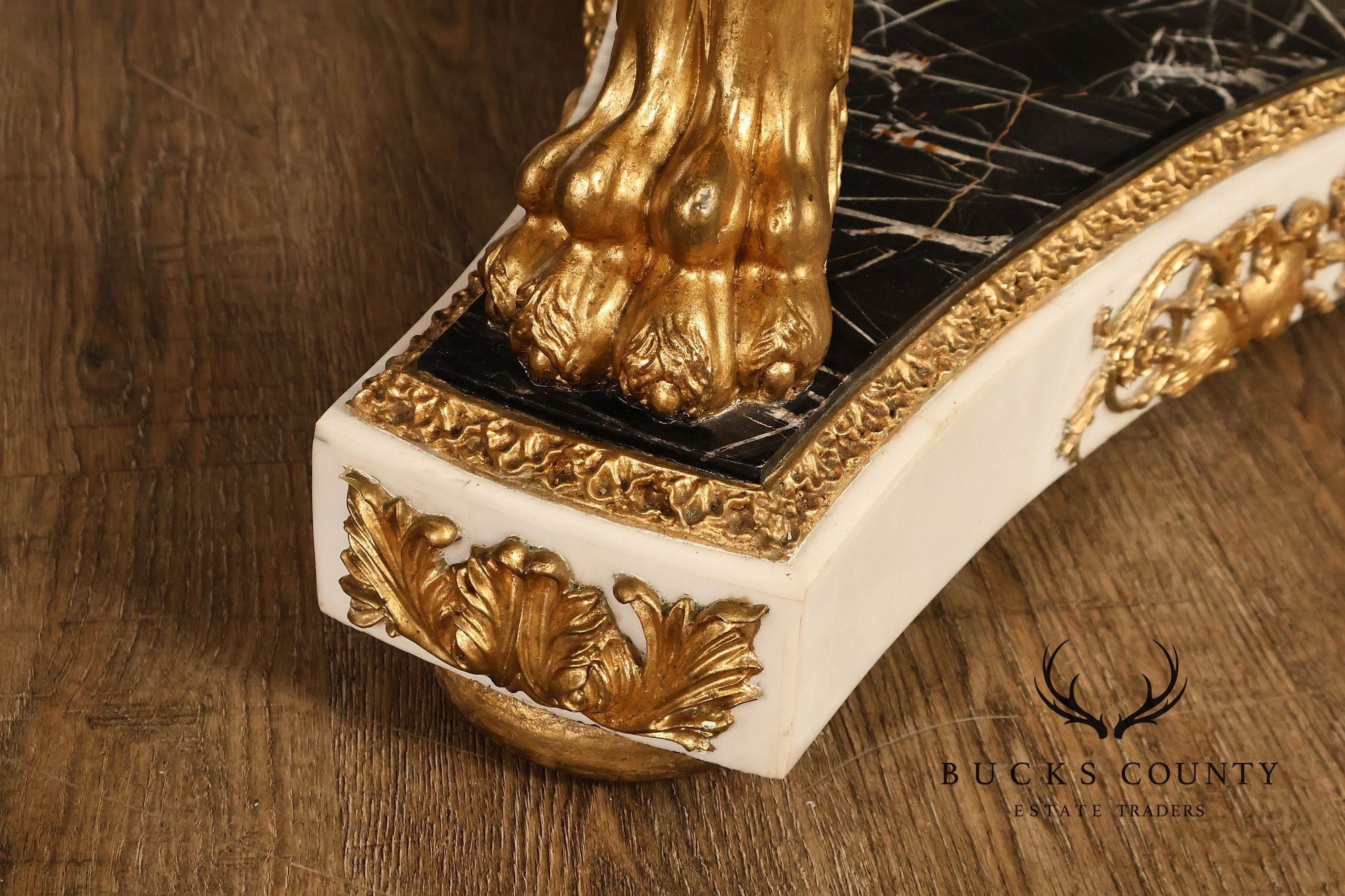 Empire Style Round Pietra Dura Center Table With Gilt Carved Base