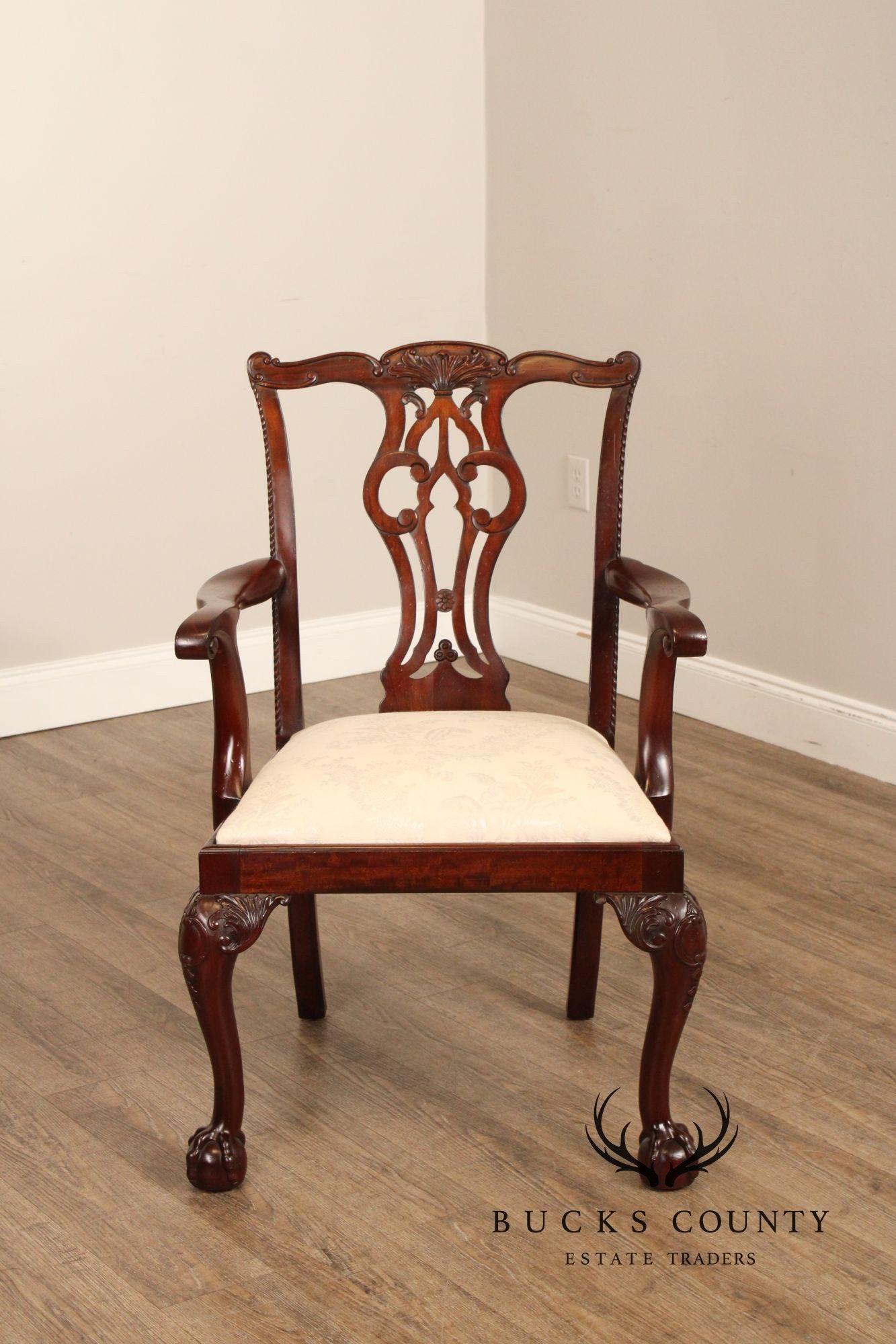 Lexington Chippendale Style Set of Eight Mahogany Dining Chairs