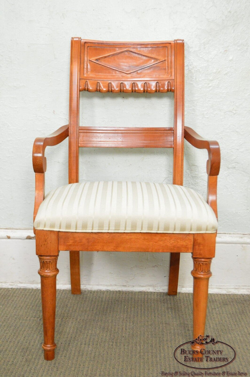 Lexington Regency Style Set of 4 Cherry Wood Arm Chairs