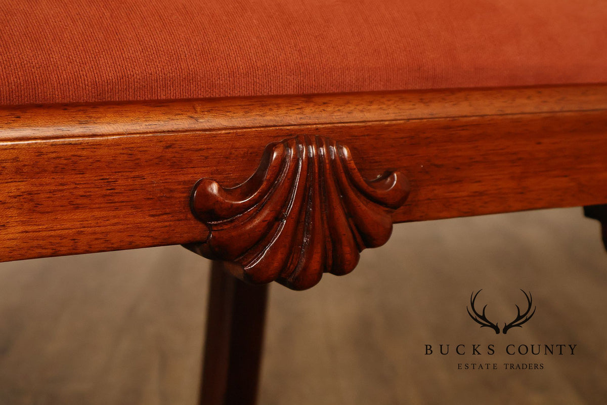 Chippendale Style Set Of 4 Carved Mahogany Side Dining Chairs