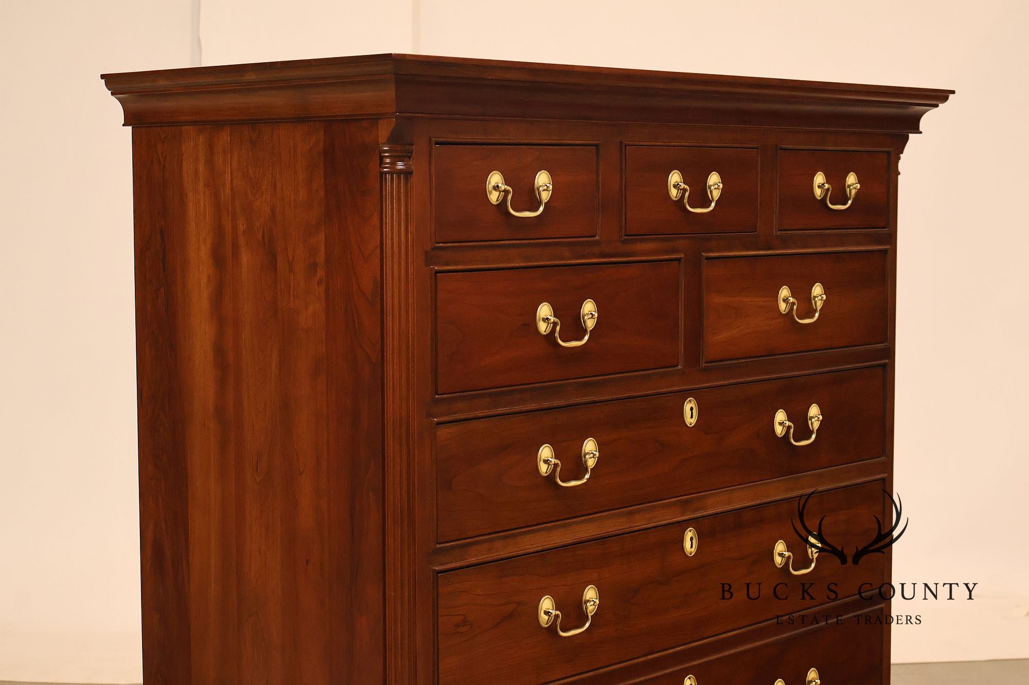 Stickley Chippendale Style Cherry Tall Chest