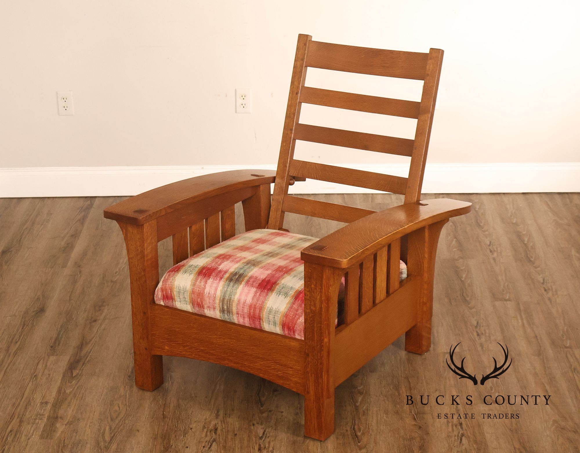 Stickley Mission Collection Oak Bow Arm Morris Chair