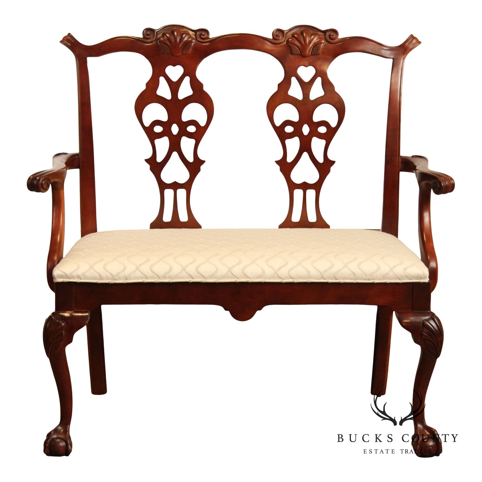 Century Chair Co. Chippendale Style Carved Mahogany Settee