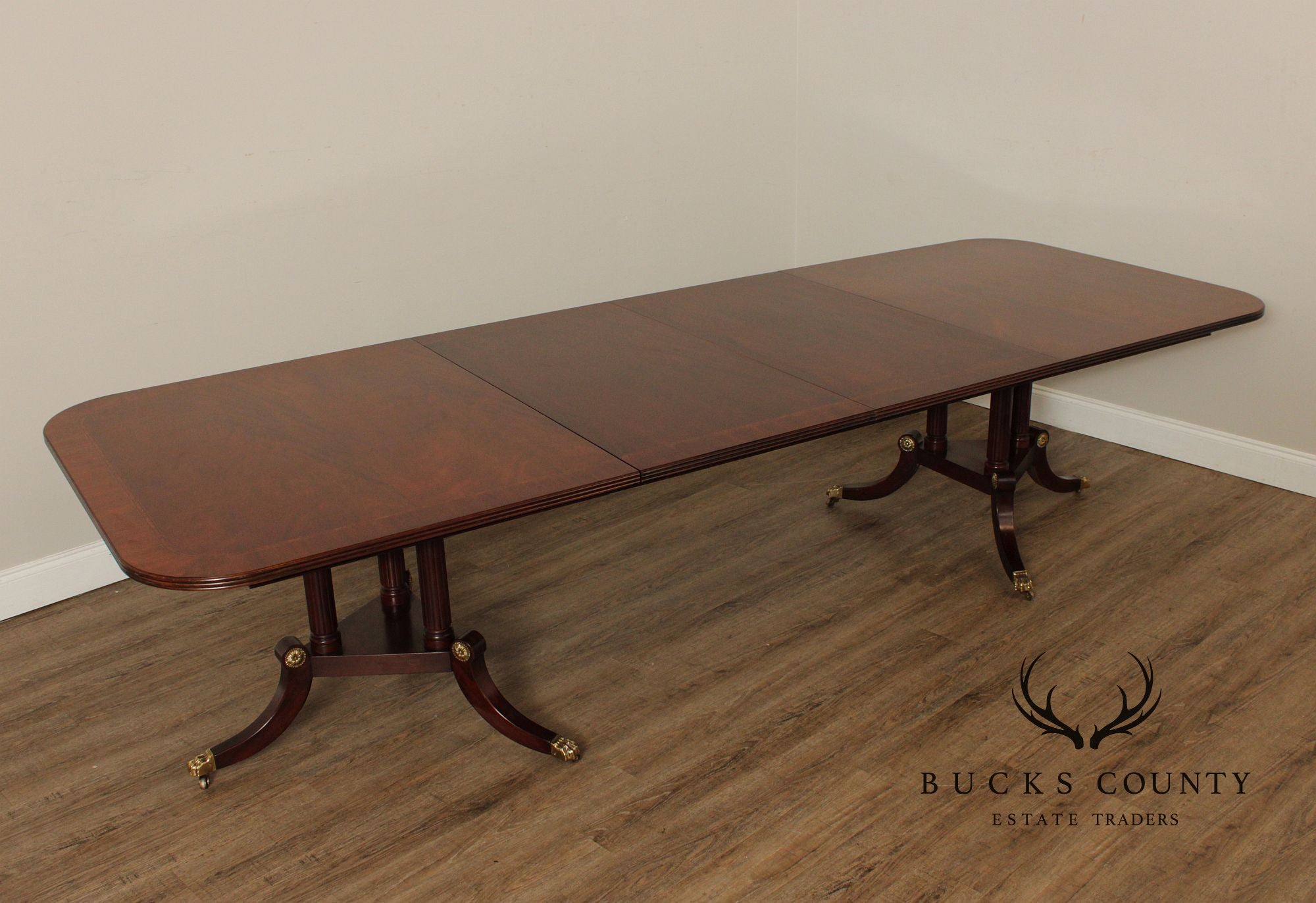 Henkel Harris Mahogany Double Pedestal Dining Table