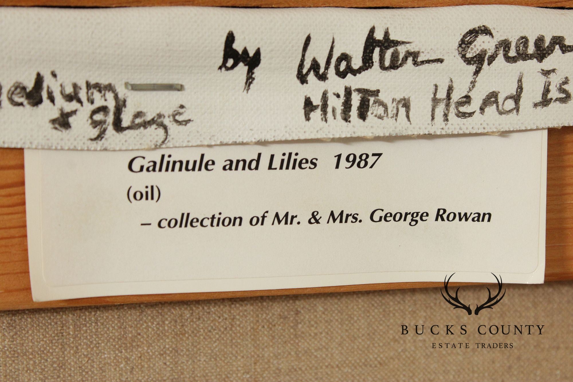 Walter Greer Oil Painting, 'Pond with Galinule'