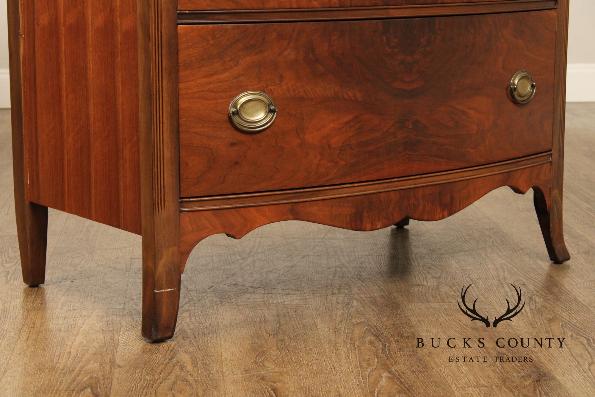 1940's Hepplewhite Style Inlaid Walnut Chest on Chest