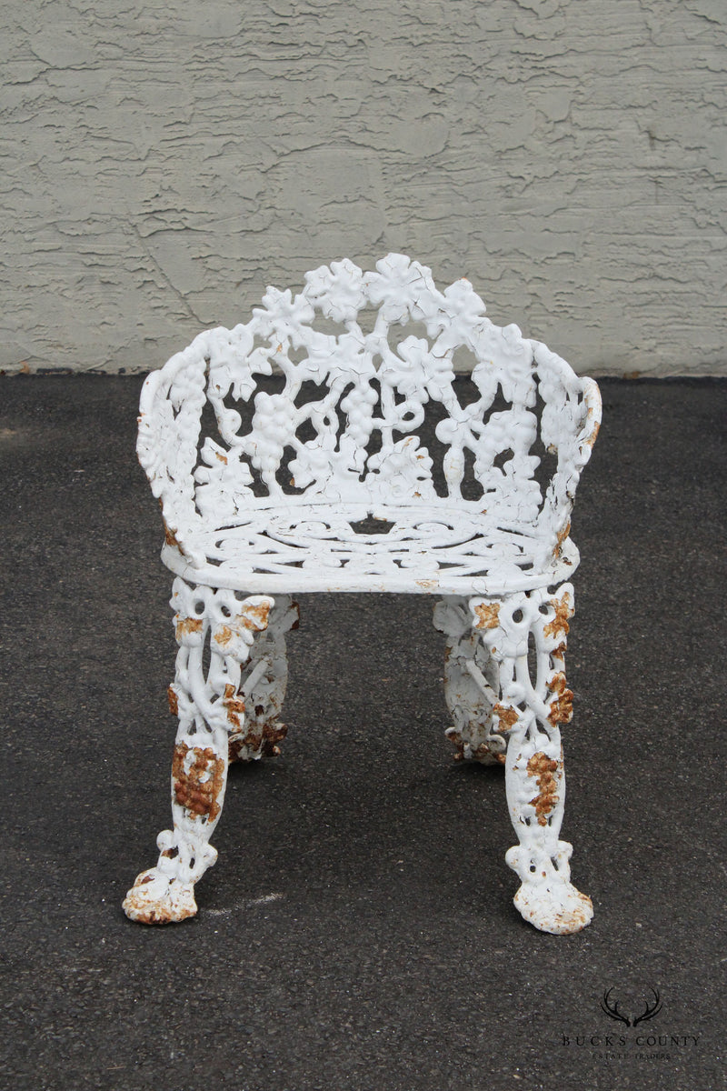 Victorian Style Cast Iron Outdoor Patio Armchair