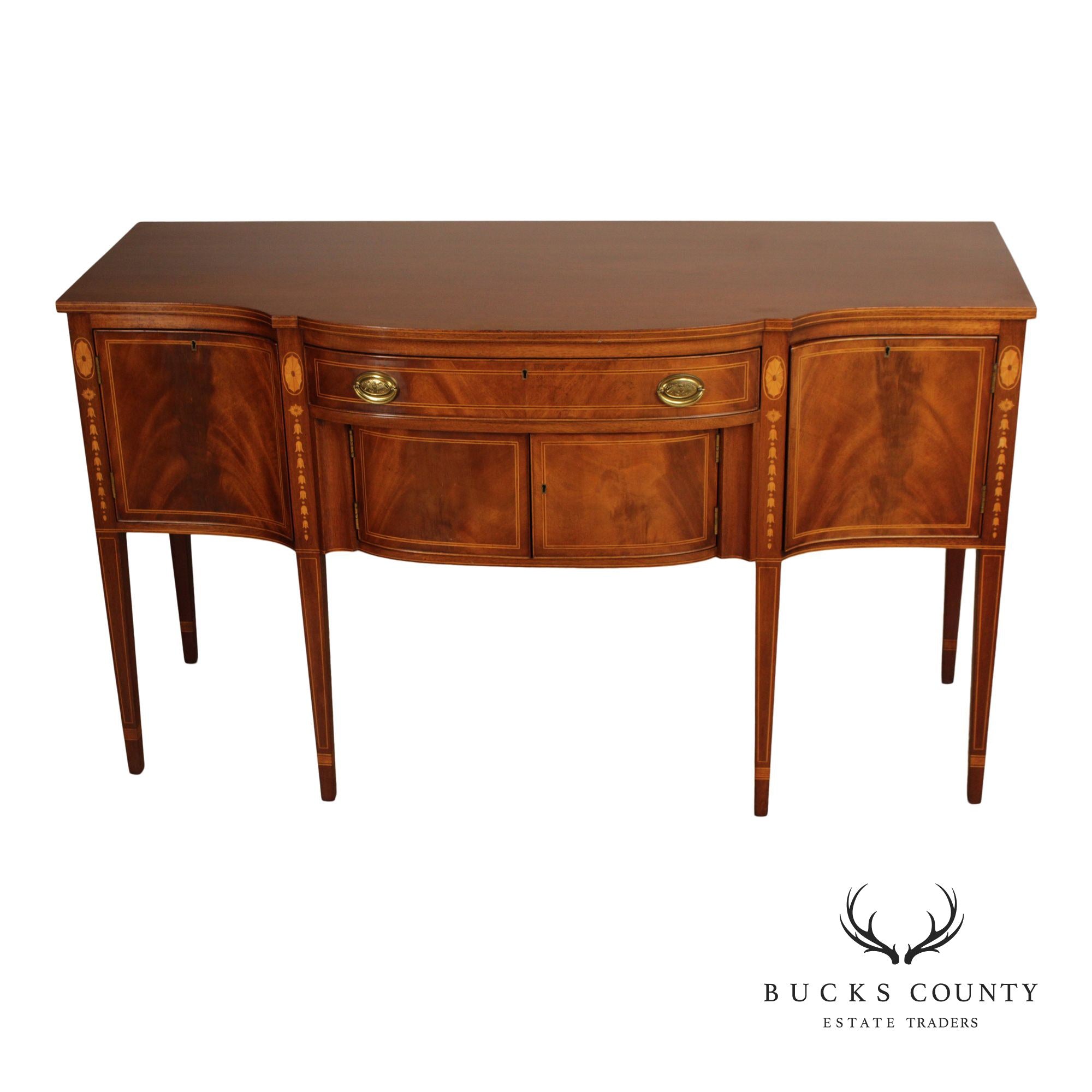 Biggs Furniture Vintage Federal Style Inlaid Mahogany Sideboard