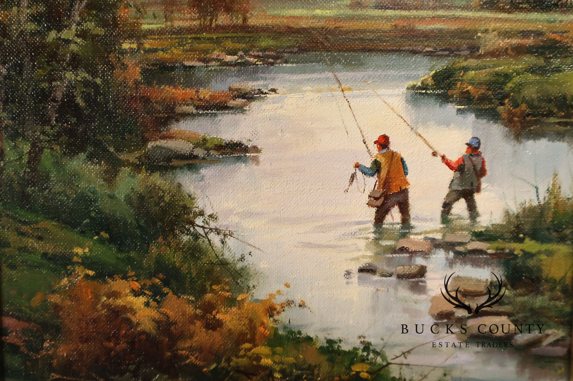 Salvador Caballero Oil Painting, 'Dia de Pesca'
