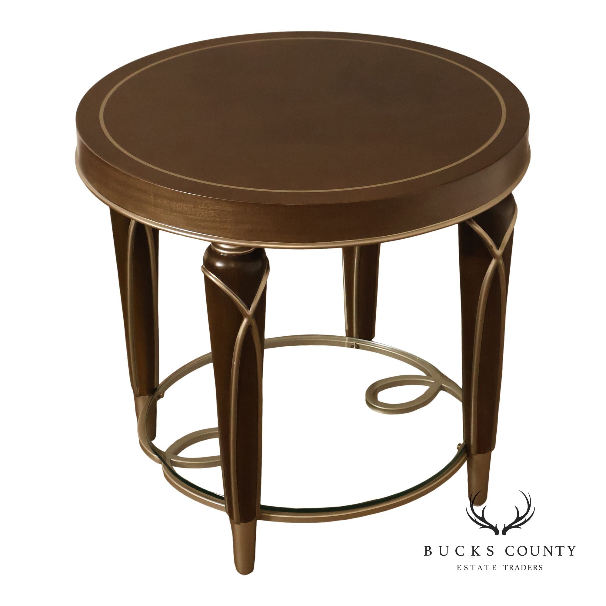 Michael Amini 'Villa Cherie' Round Two-Tier Side Table