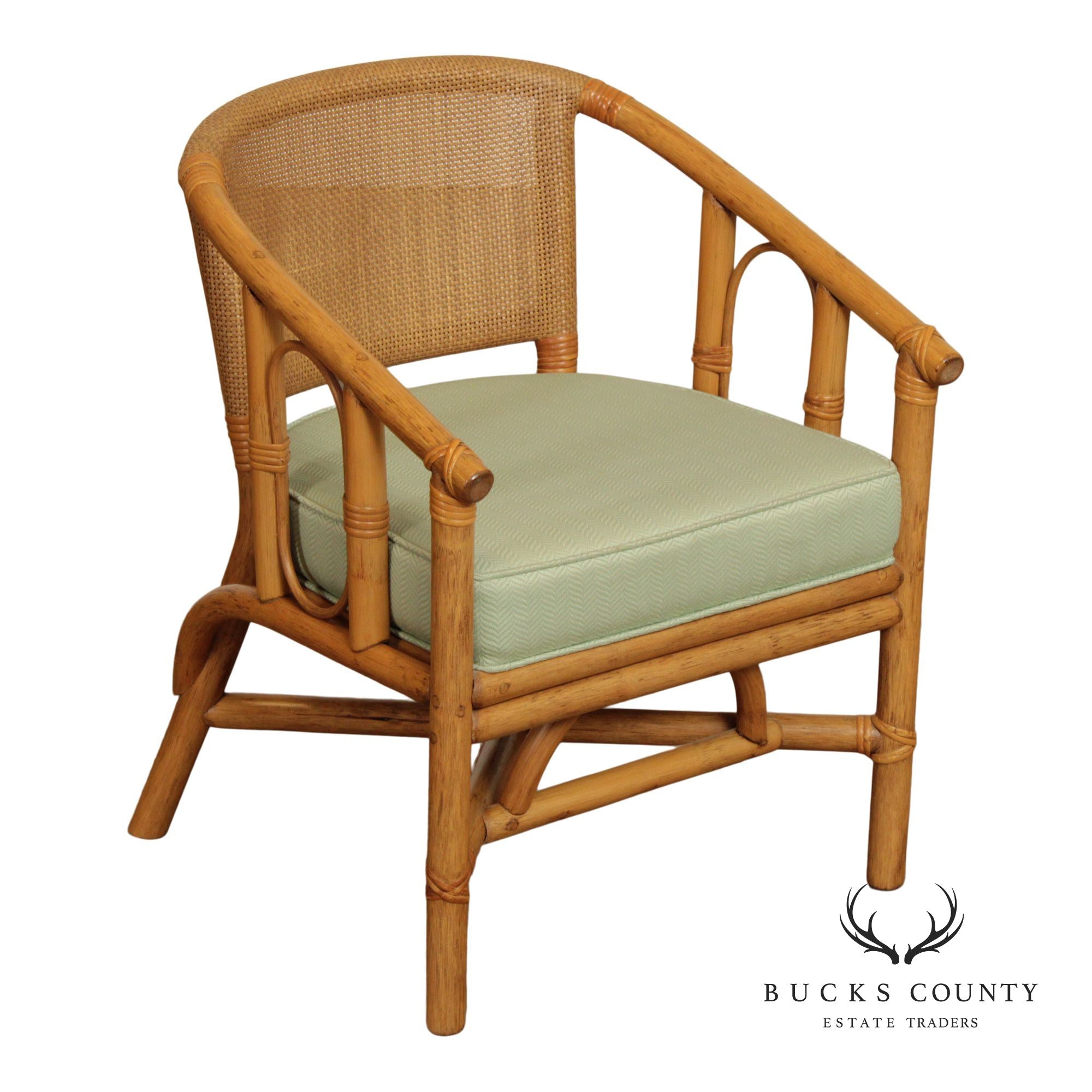 Hollywood Regency Rattan Lounge Chair