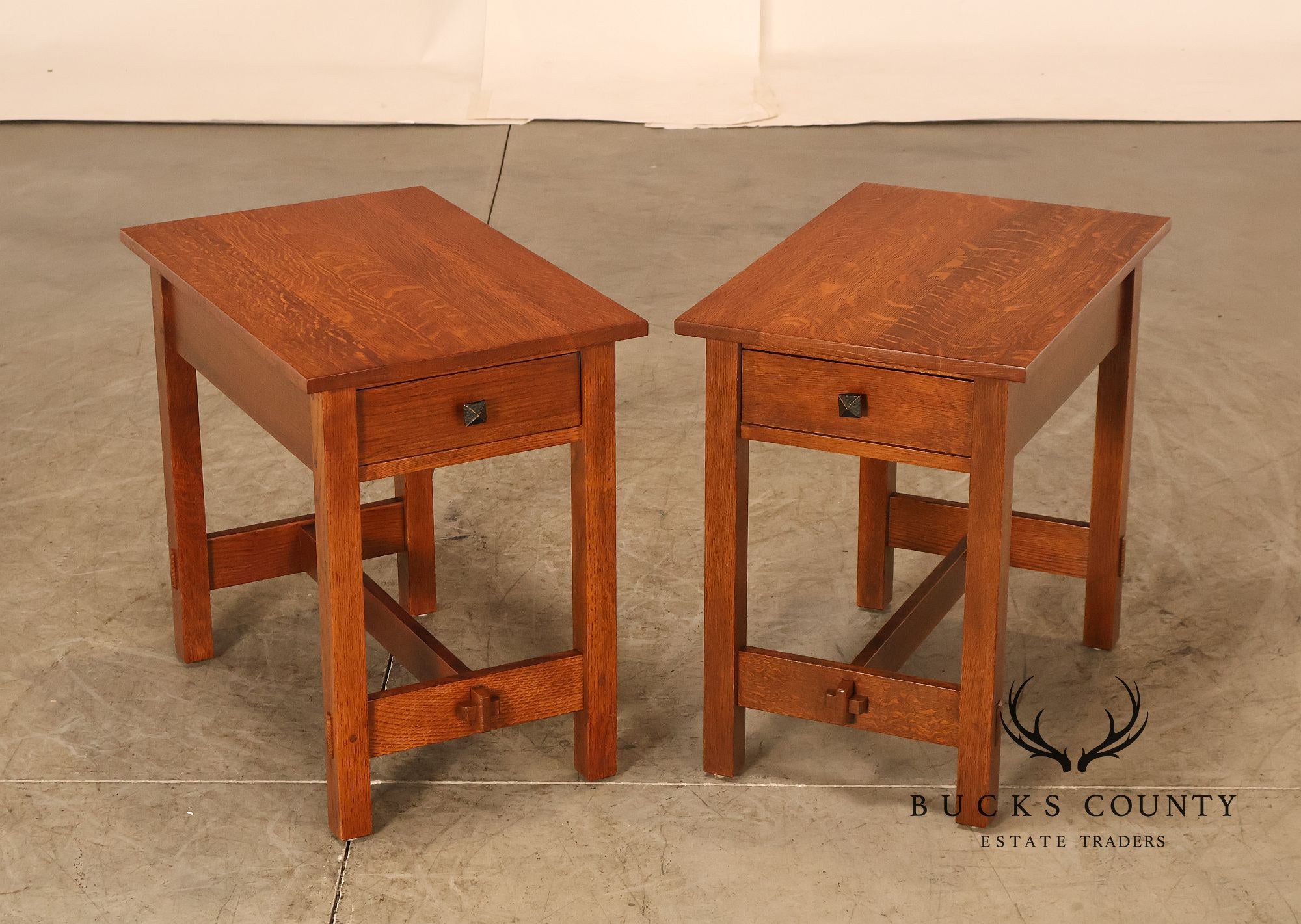 Stickley Mission Collection Pair of Oak End Tables