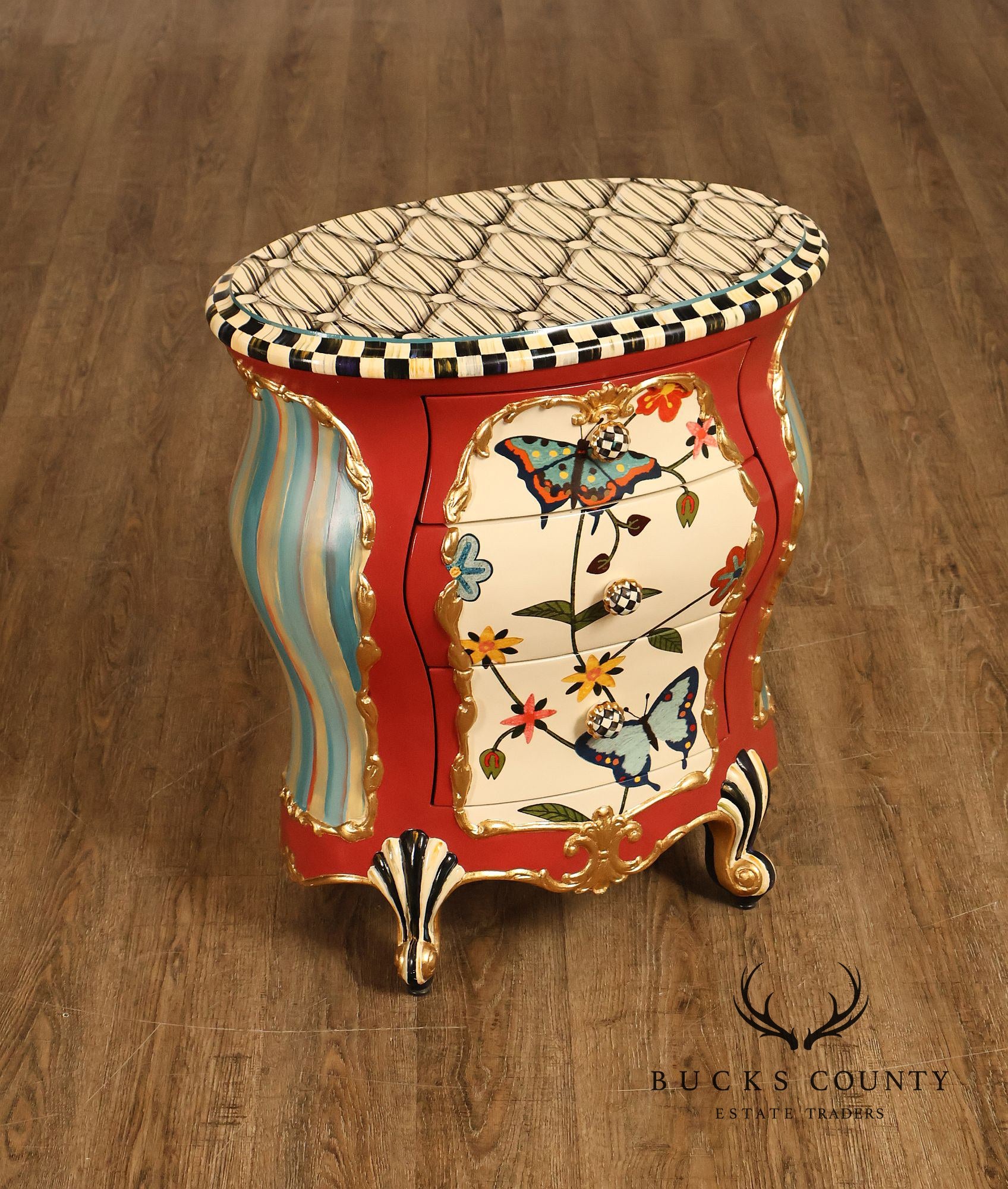 Mackenzie-Childs Butterfly Conservatory Bombe Accent Chest