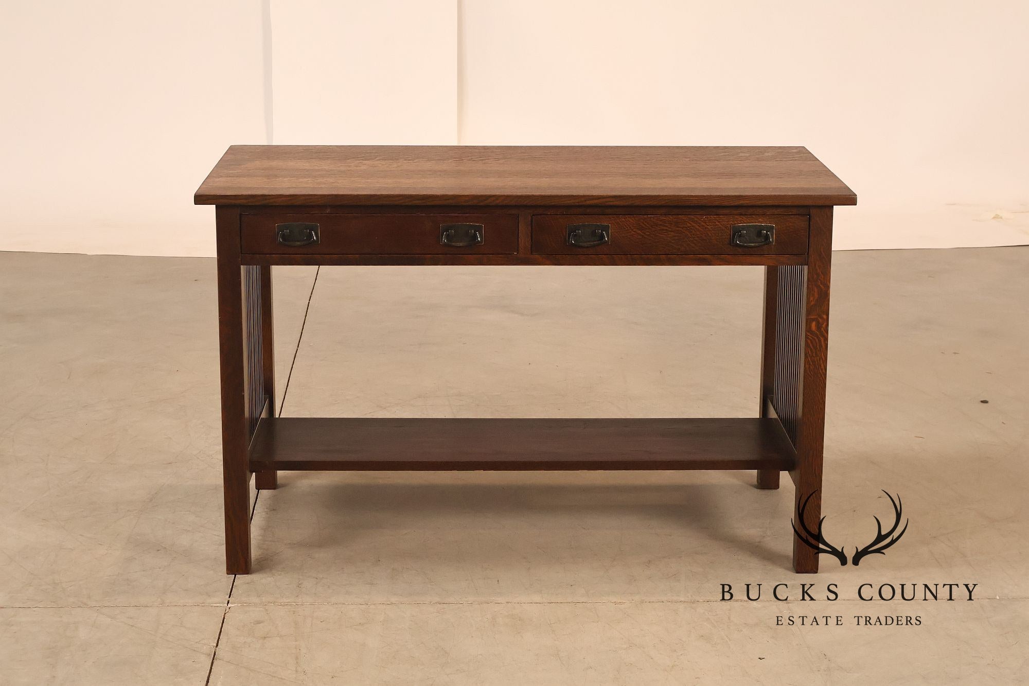 Stickley Mission Collection Oak Spindle Library Desk