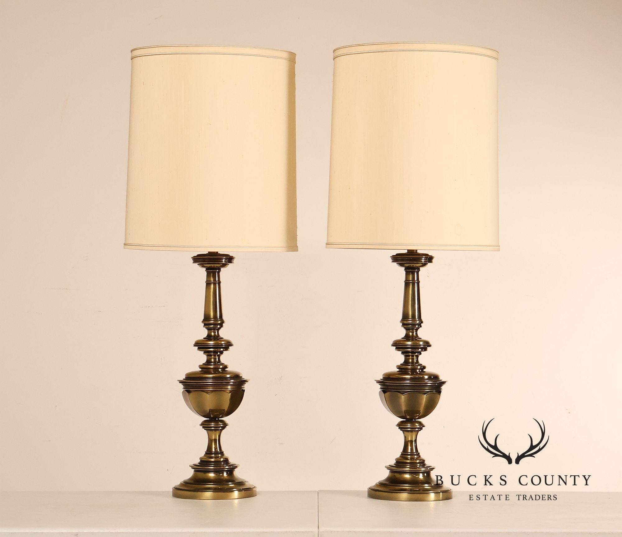 Stiffel Vintage Pair of Brass Table Lamps