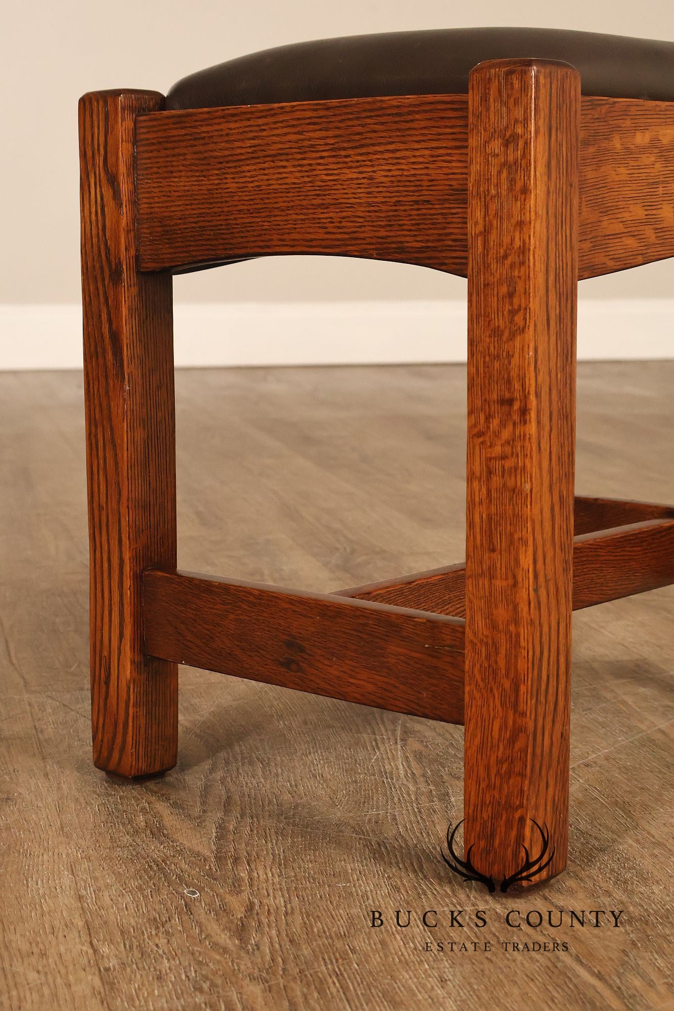 Antique Stickley Brothers Mission Oak Arts And Crafts Footstool Ottoman