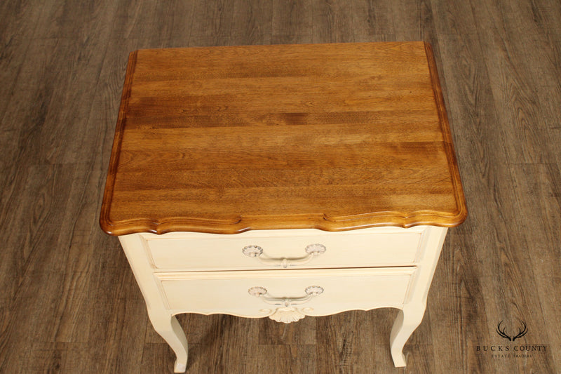 Ethan Allen 'Country French' Painted Two-Drawer Nightstand