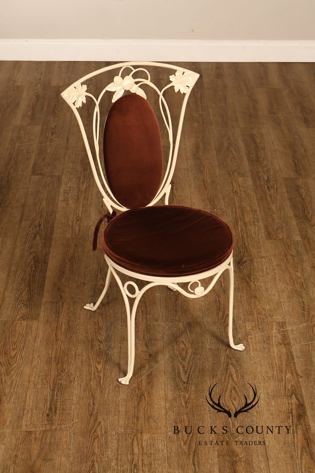 Salterini Mid Century Wrought Iron Fruit And Vine Set Of 6 Dining Chairs