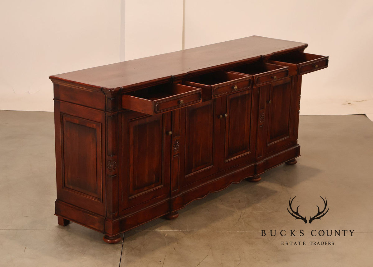 French Country Distressed Four-Door Buffet Sideboard