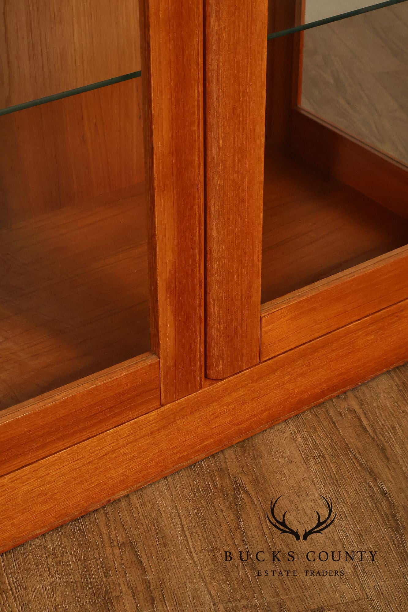 Danish Modern Teak And Glass Curio Display Cabinet