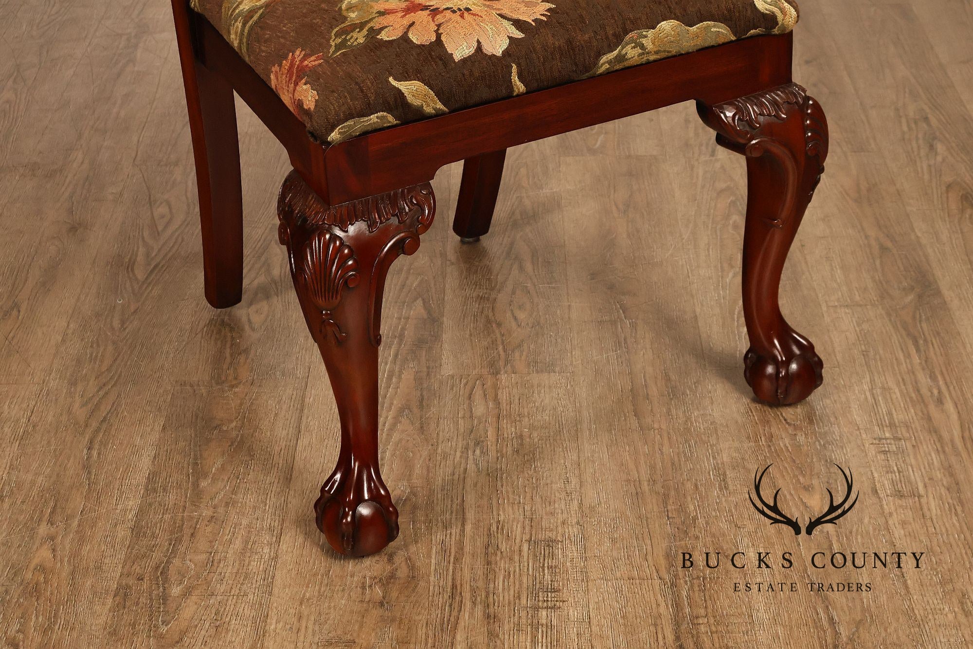 Maitland Smith Chippendale Style Set of Eight Mahogany Dining Chairs