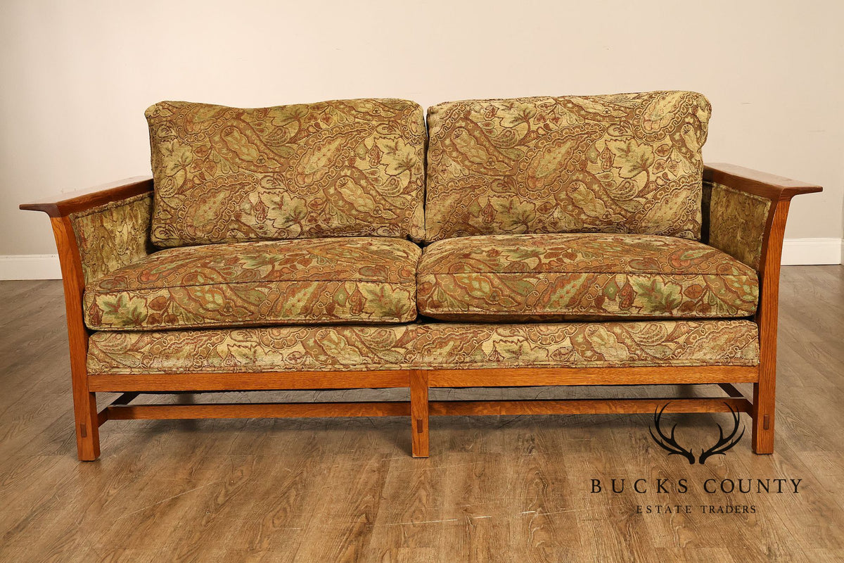 Stickley Mission Collection Oak Sofa With Loose Cushions