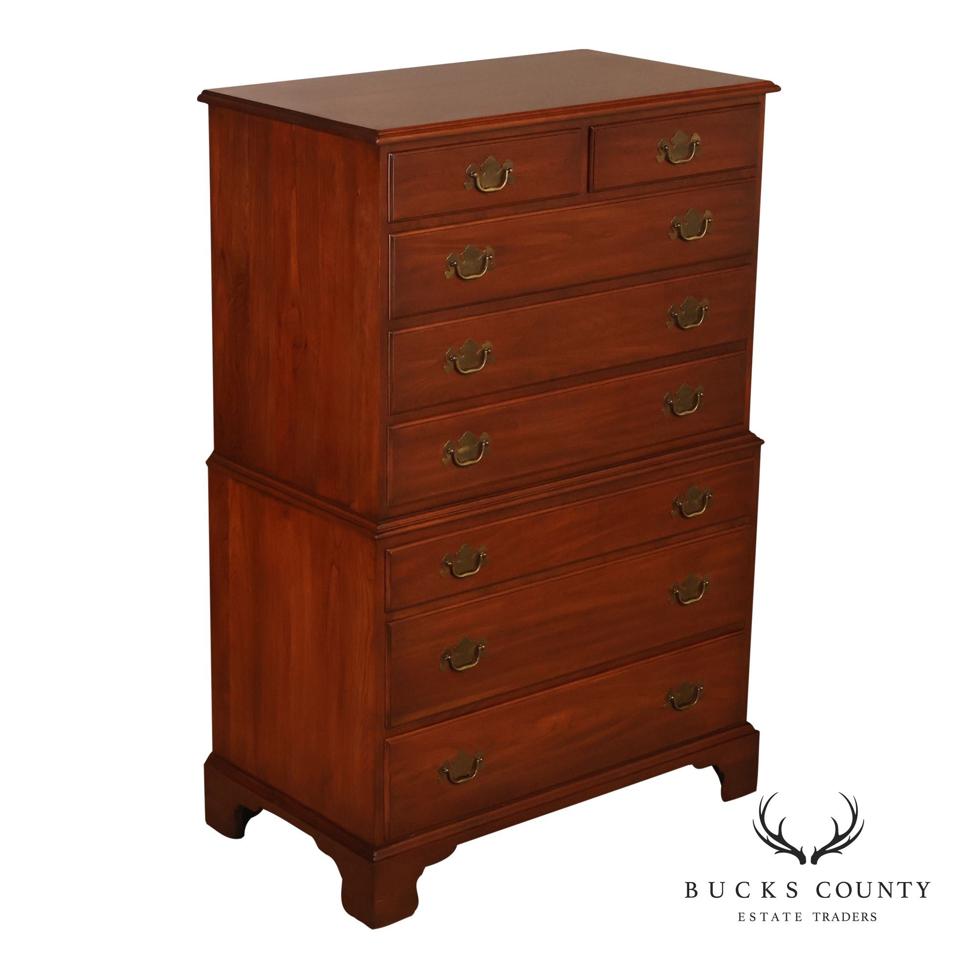 Henkel Harris Chippendale Style Cherry Tall Chest