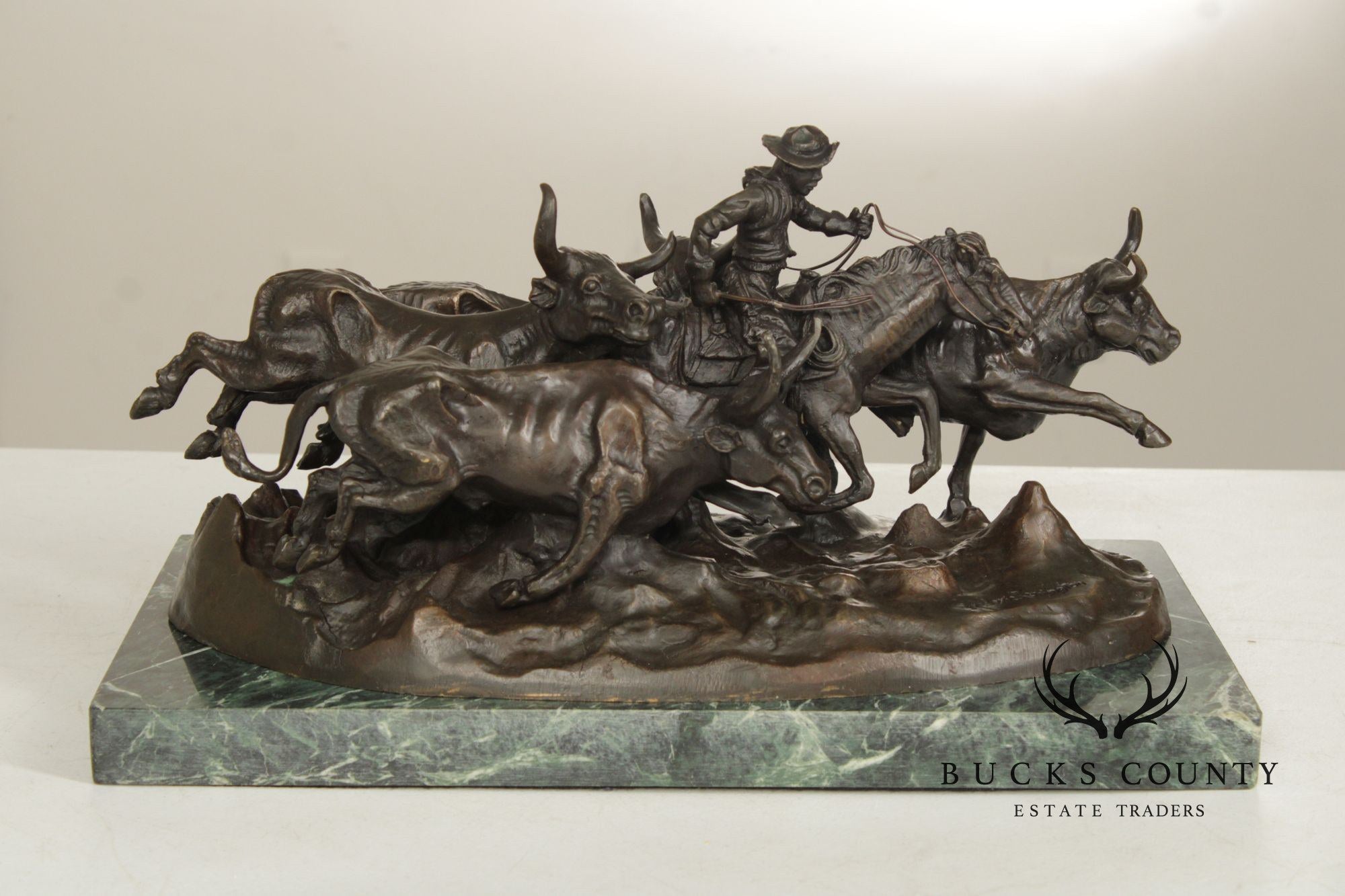 Frederic Remington Bronze Statue, 'Stampede'