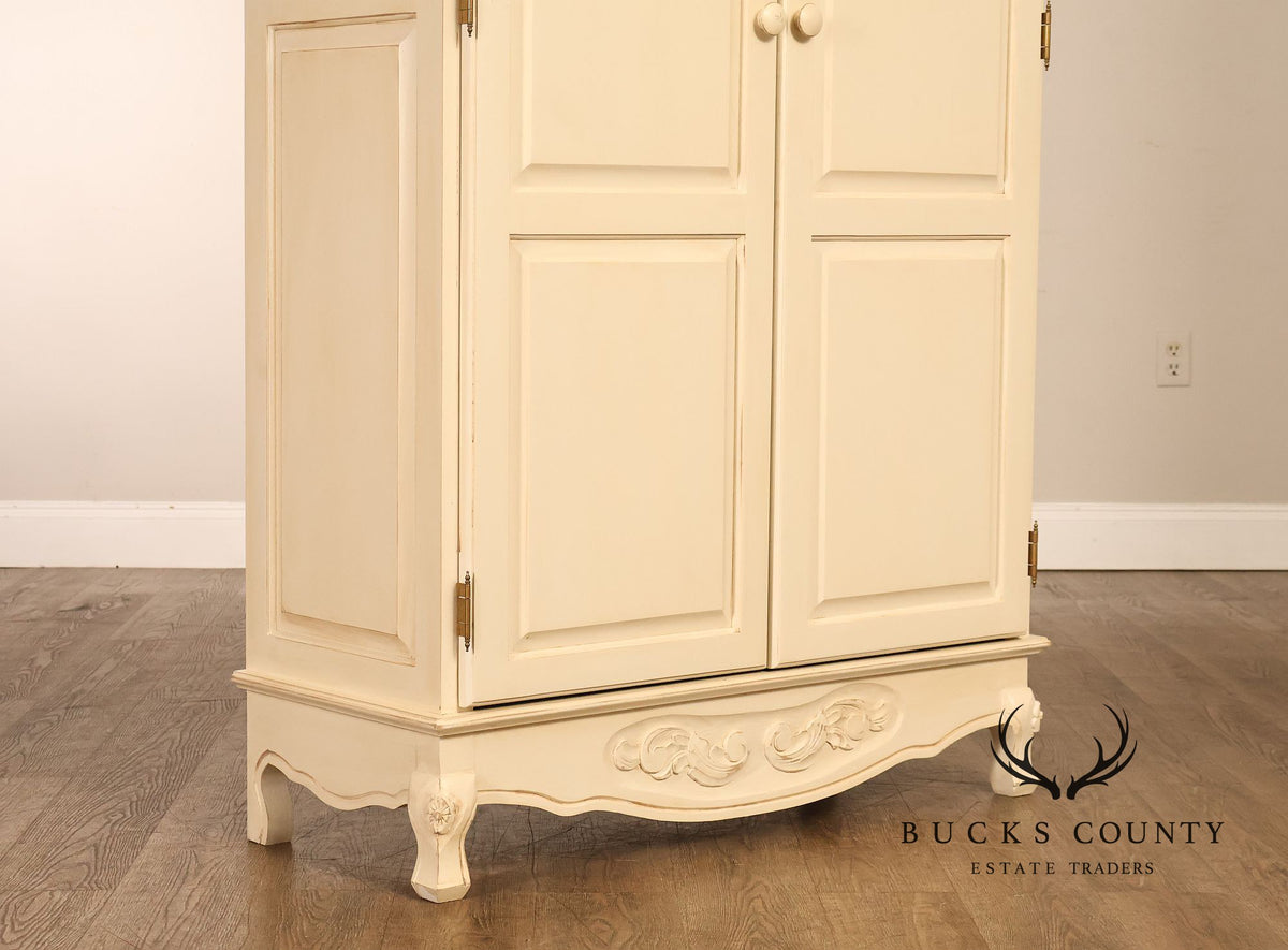 French Country Style Cream Painted Armoire