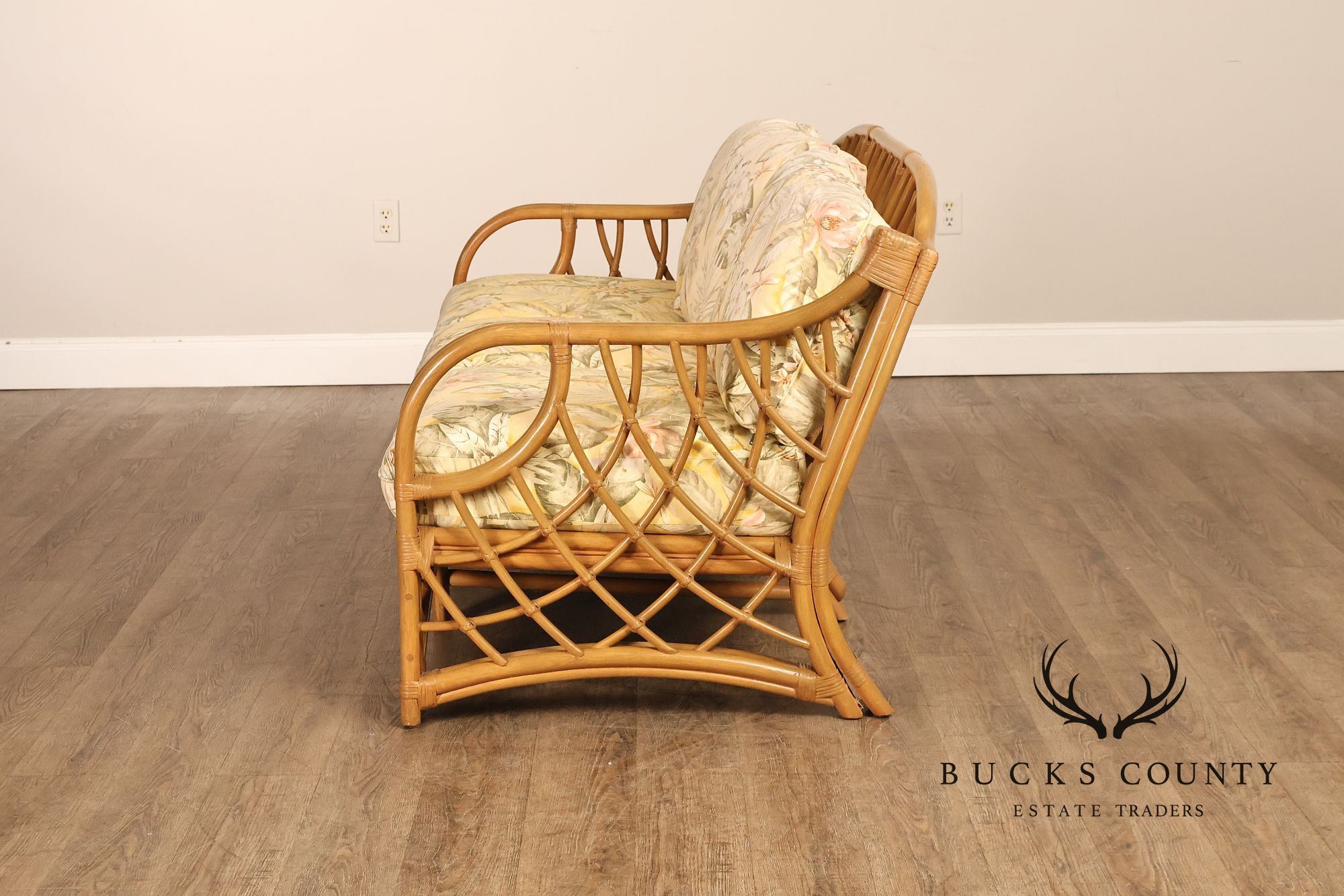 TradeWinds Rattan Sofa With Upholstered Cushions