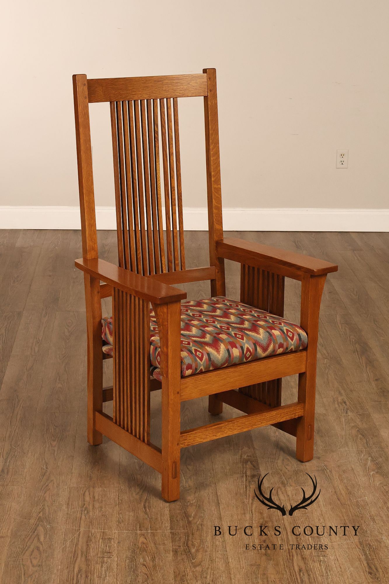 Stickley Mission Collection Set Of Six Oak High Back Spindle Dining Chairs
