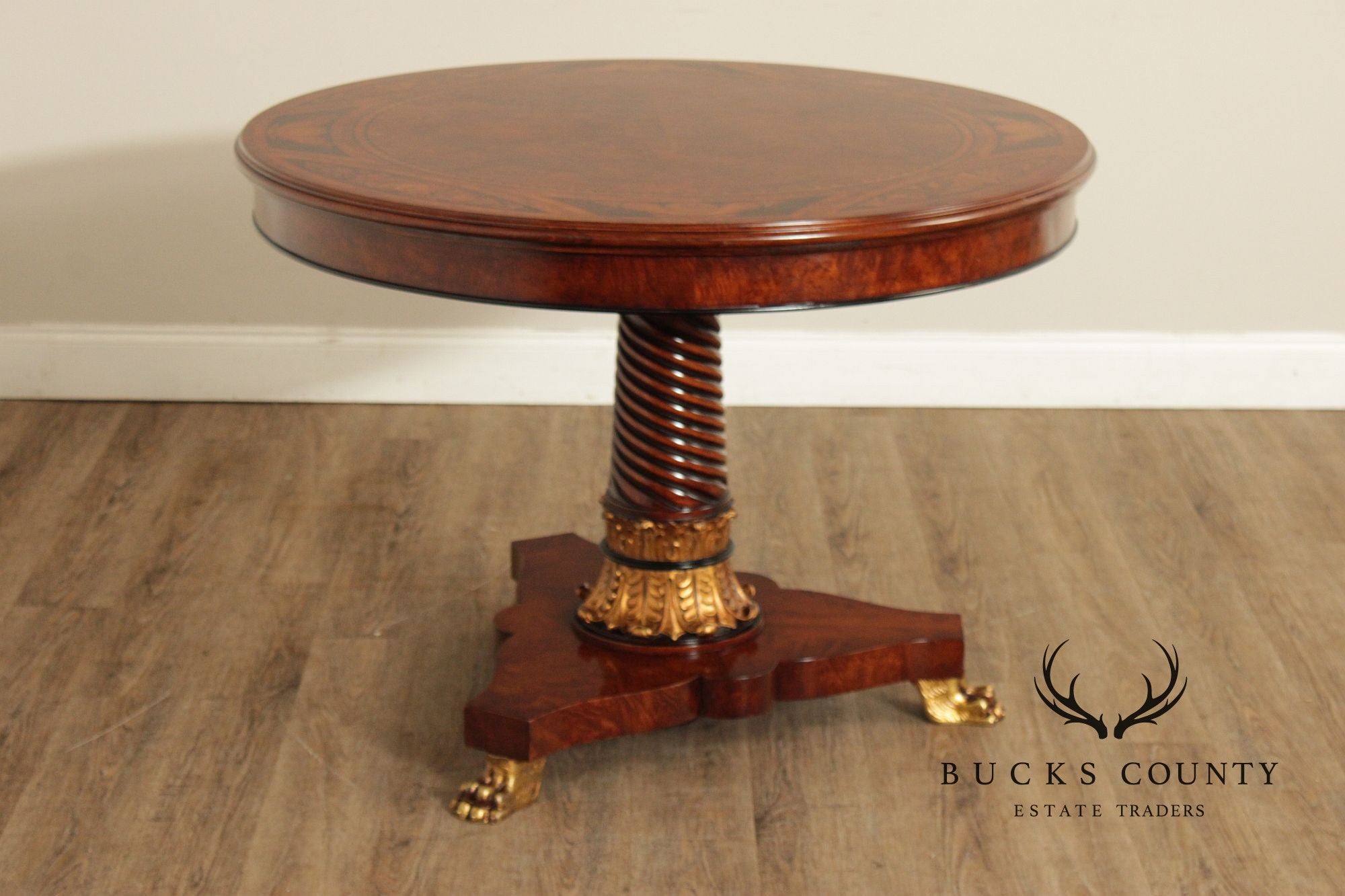Rho Mobili D’Epoca Italian Empire Style Inlaid Mahogany Center Table