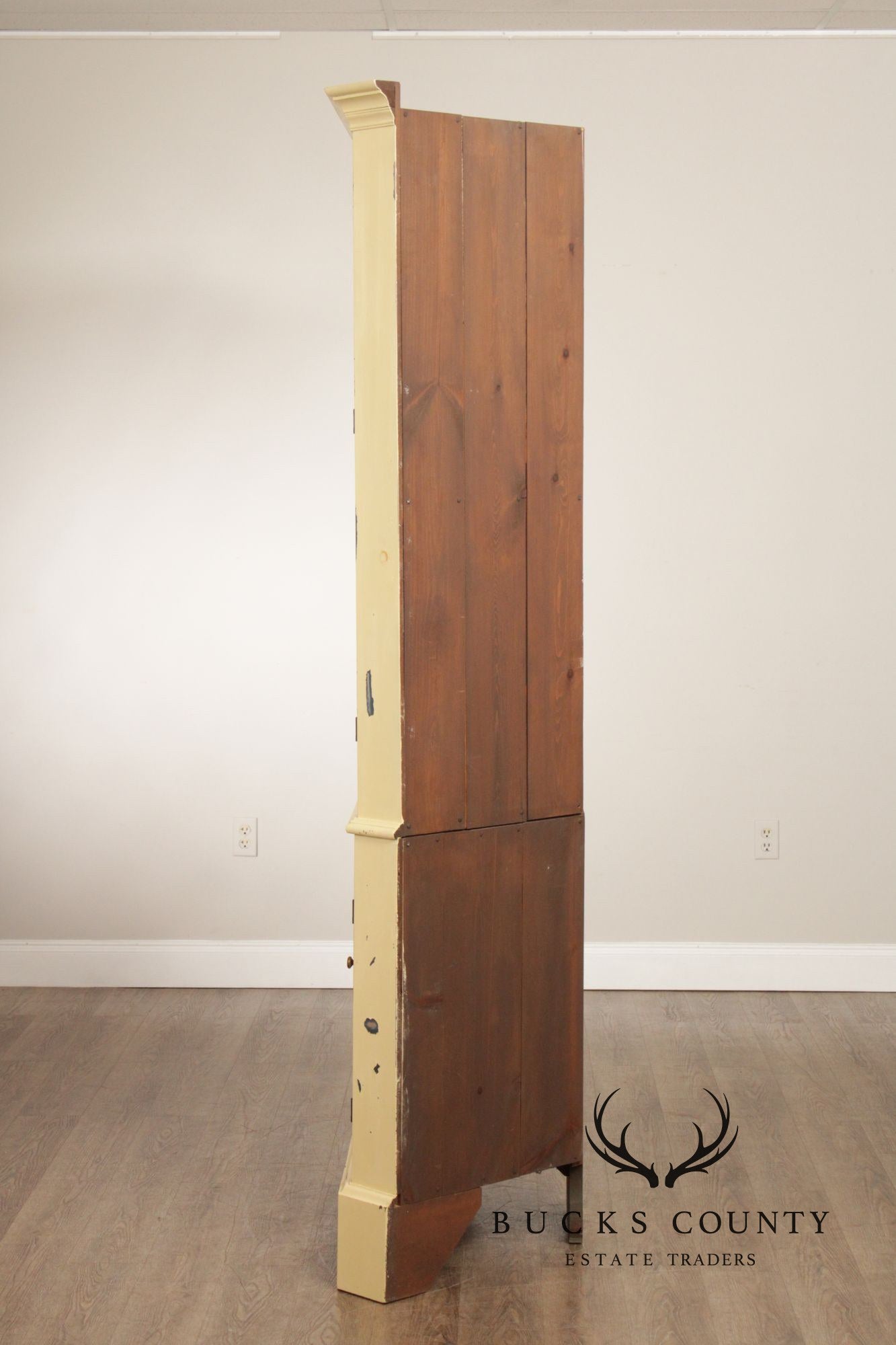 K. Alan Styer Benchmade Cream Painted Pine Corner Cupboard