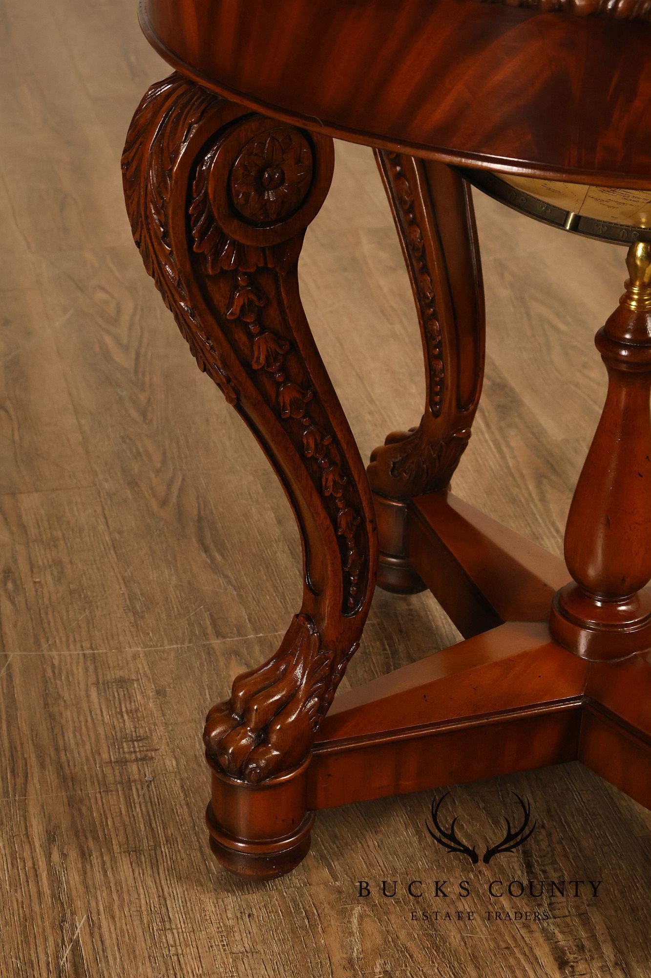 Maitland-Smith Mahogany Replogle World Globe Accent Table