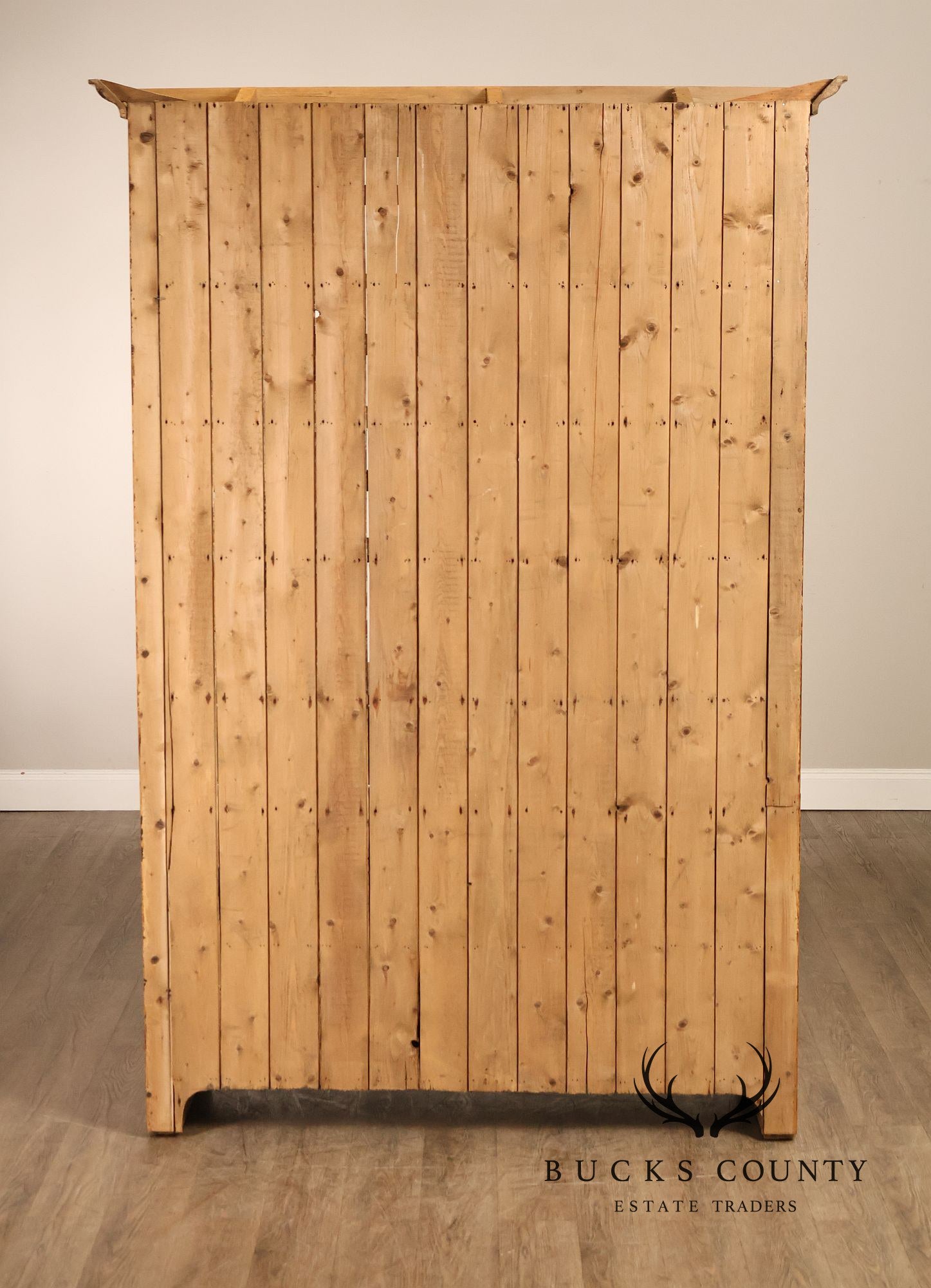 Antique English Farmhouse Pine Open Hutch Pantry Cupboard