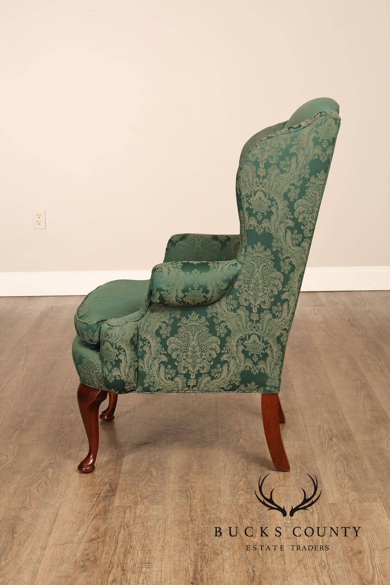 Highland House Queen Anne Style Pair Of Wingback Chairs