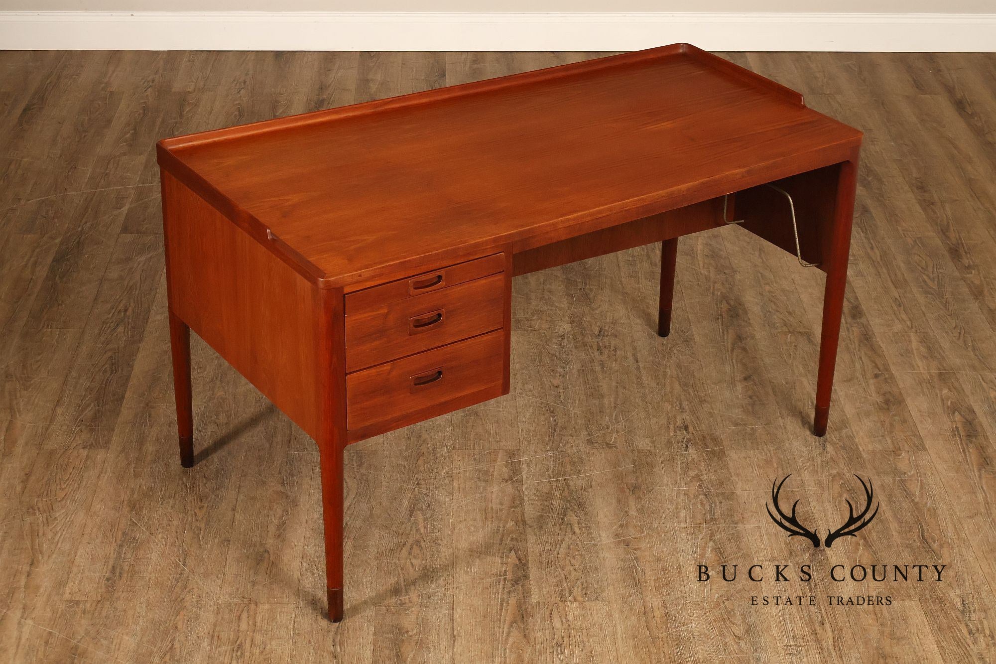 Danish Modern Teak Executive Writing Desk
