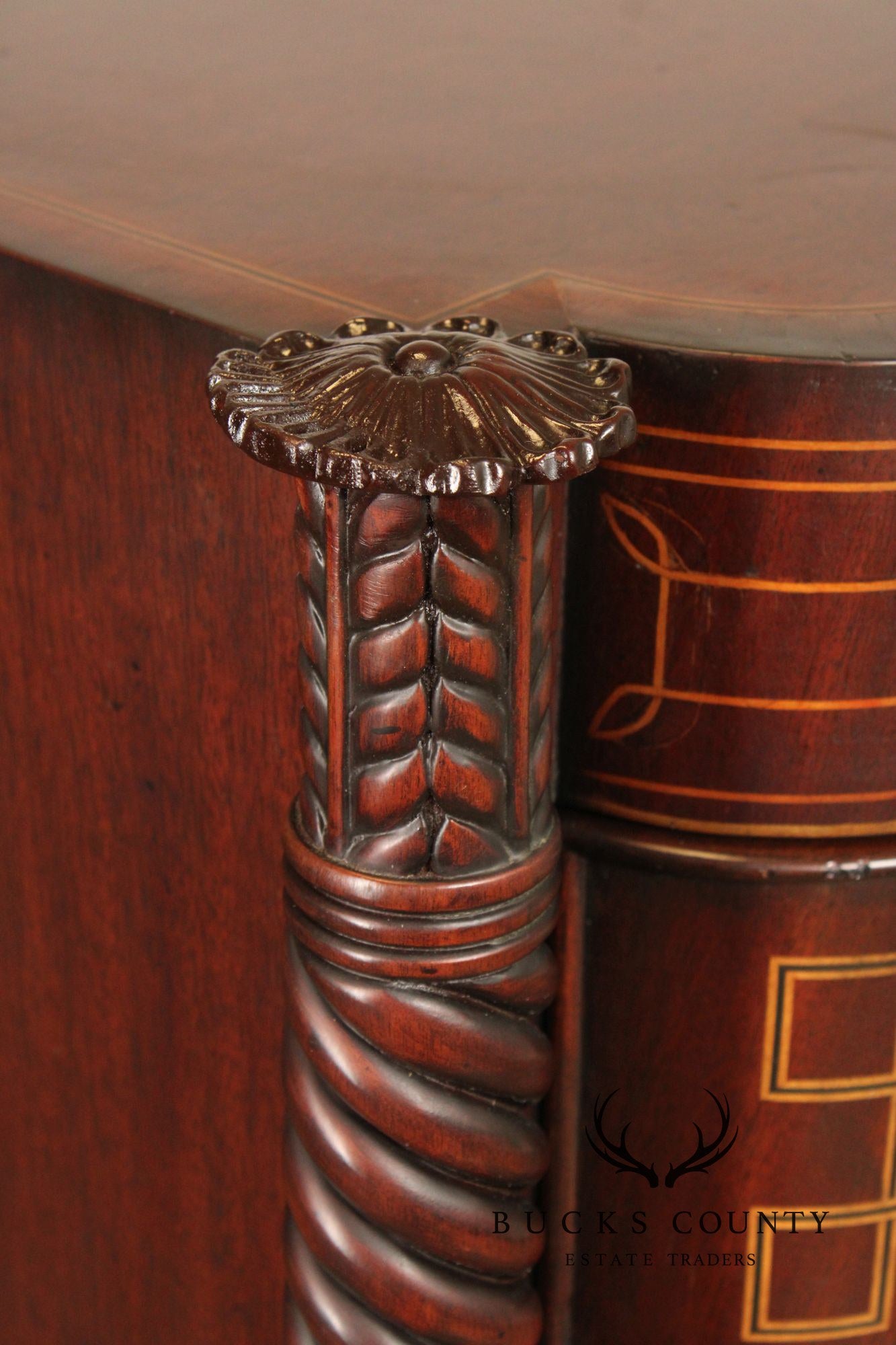 Edwardian Style Custom Mahogany Inlaid High Chest Of Drawers