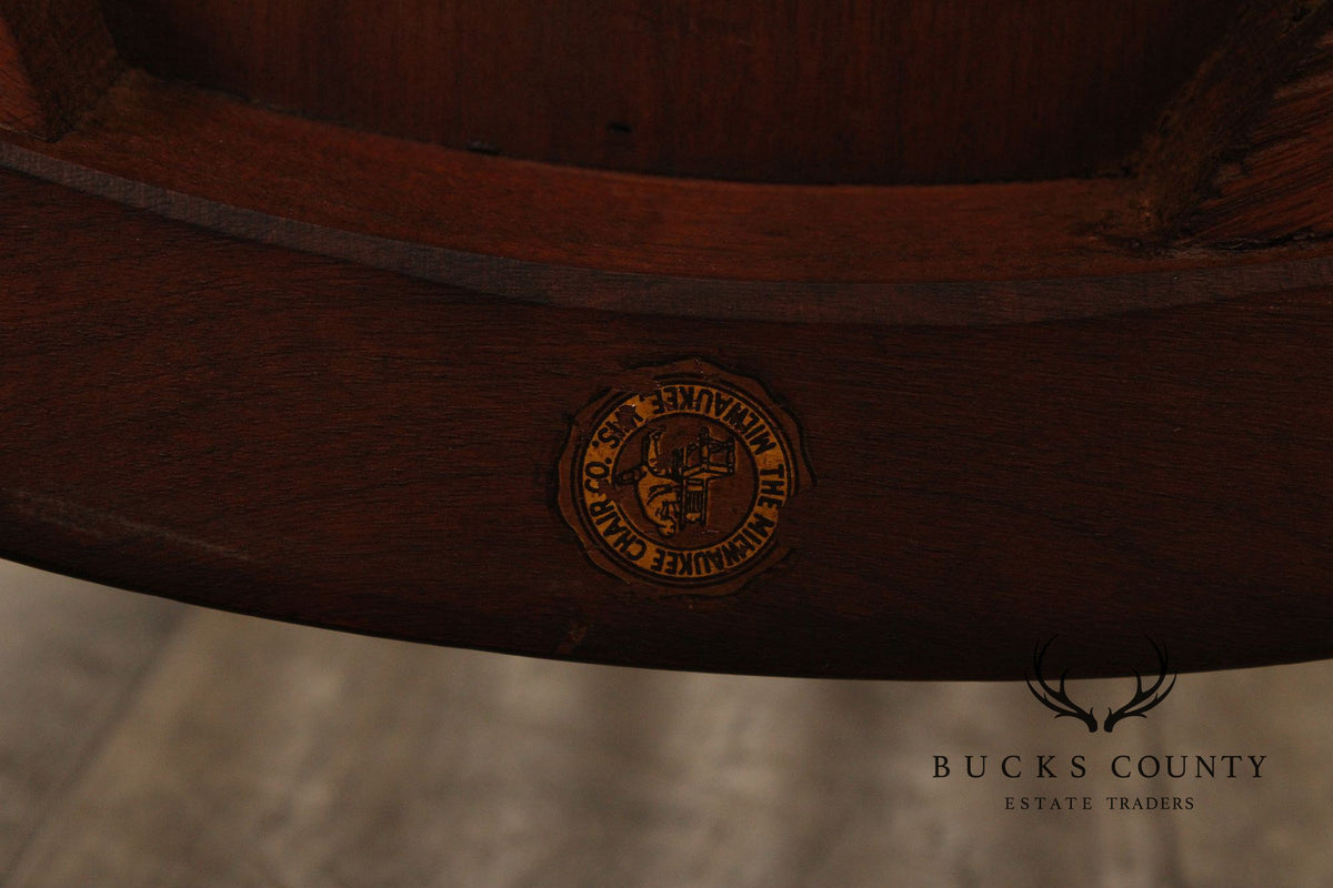 The Milwaukee Chair Co. Assembled Set Of Five Solid Walnut Bankers Chairs