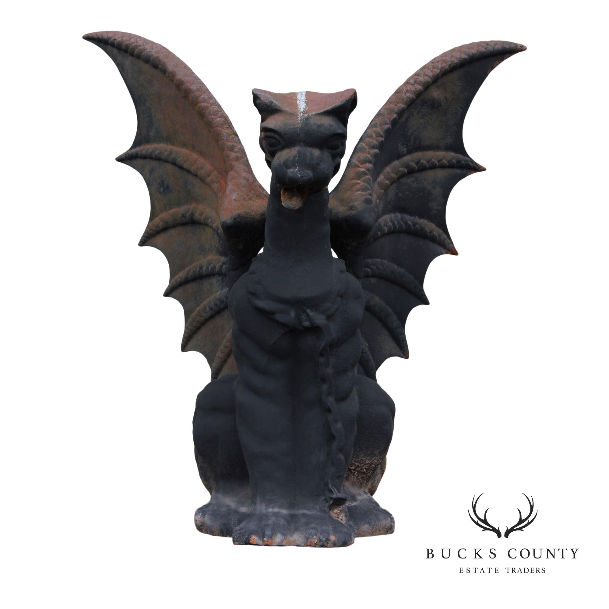 Gothic Style Large Cast Iron Gargoyle Statue