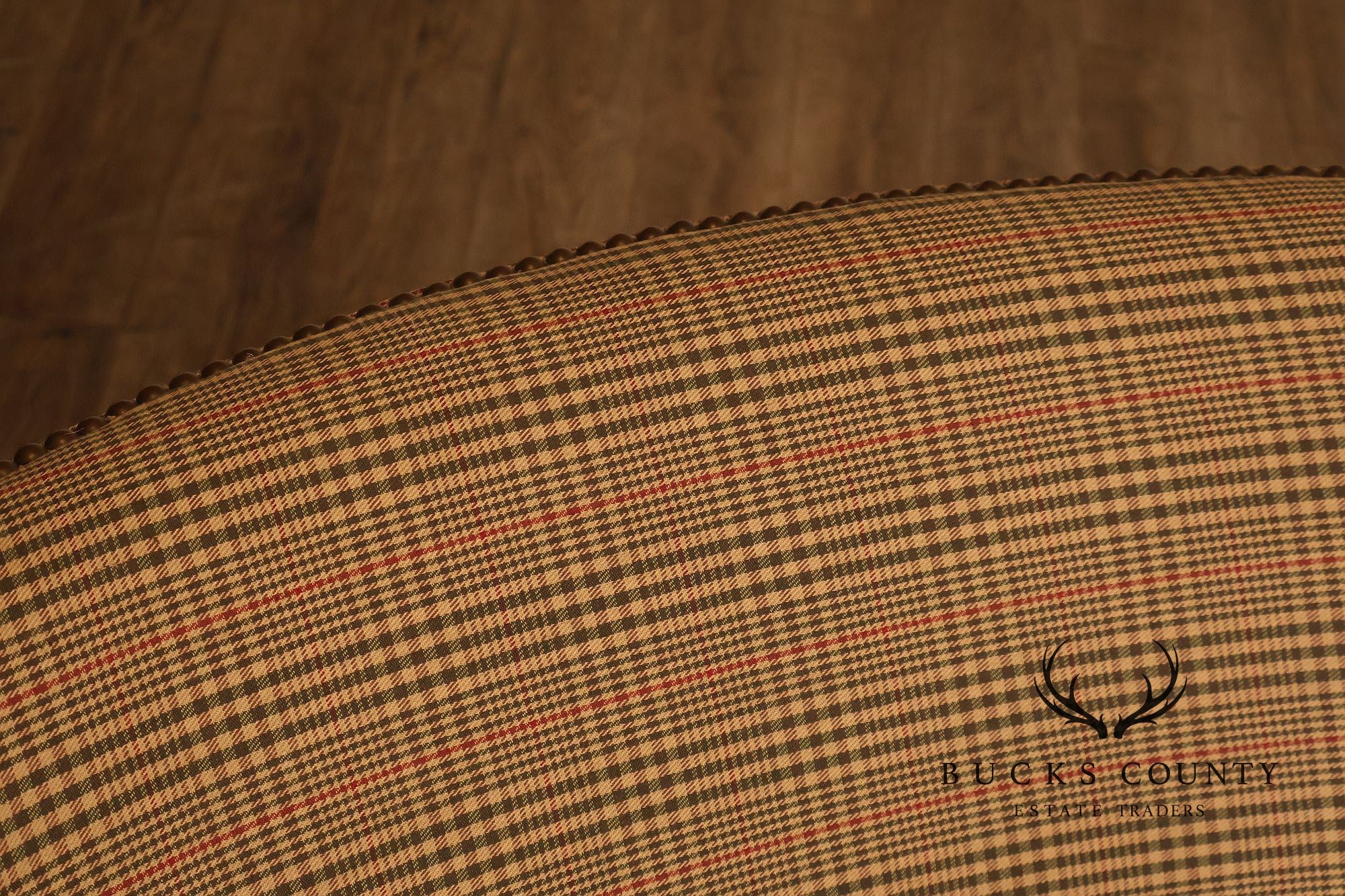 Ralph Lauren Traditional Plaid Upholstered Wingback Lounge Chairs