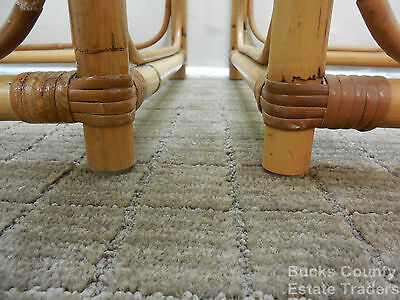 Vintage Quality Rattan Pair of Square Cube End Tables (B)