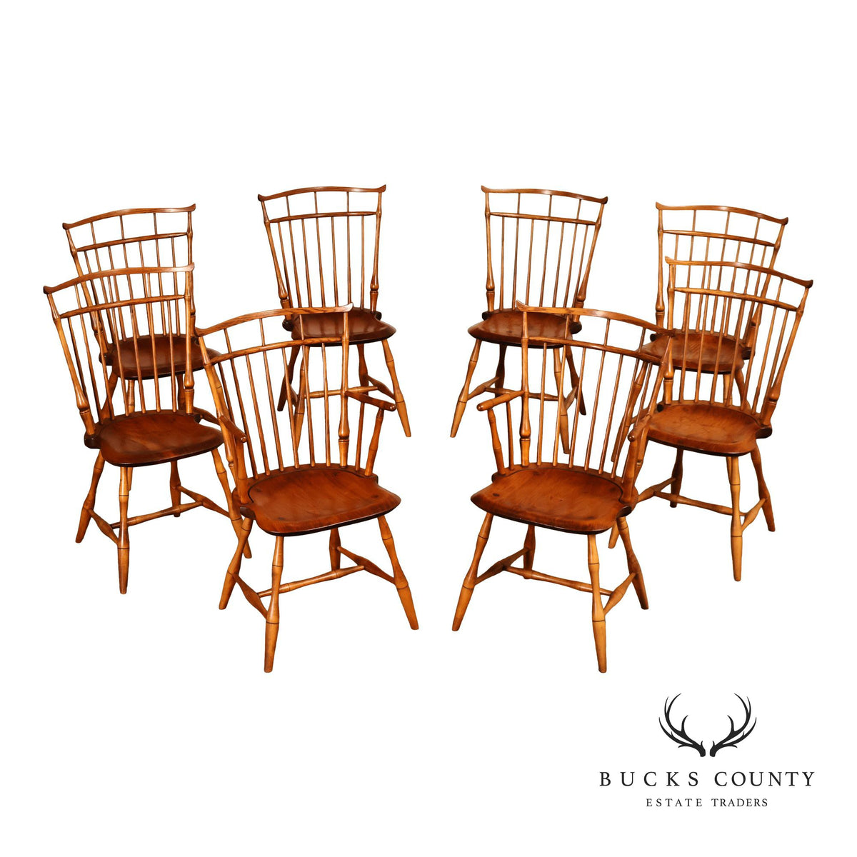 D.R. Dimes Set of Eight Bird Cage Dining Chairs
