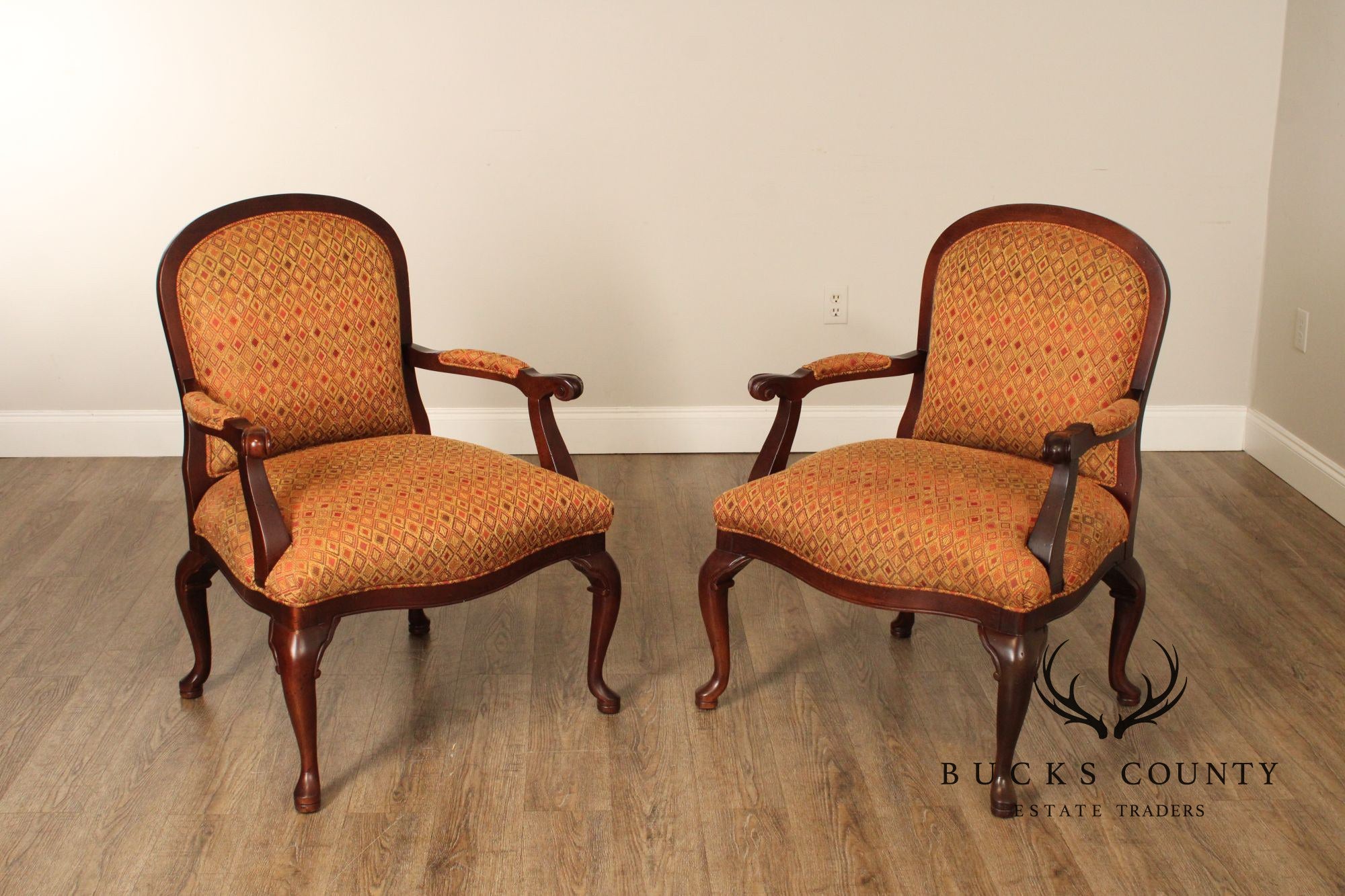 Sam Moore French Louis XV Style Pair of Fauteuil Armchairs