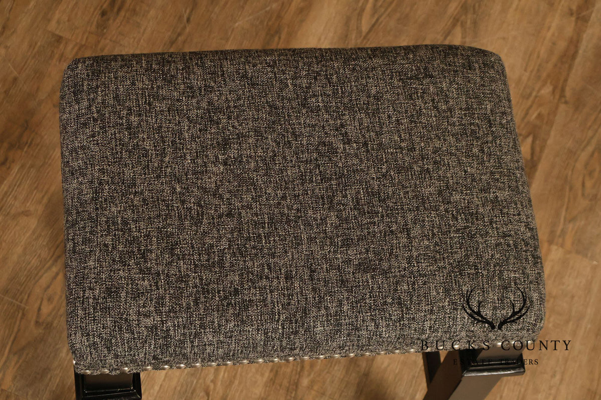 Linon Home Decor Set Of 4 Black Wood Upholstered Counter Stools